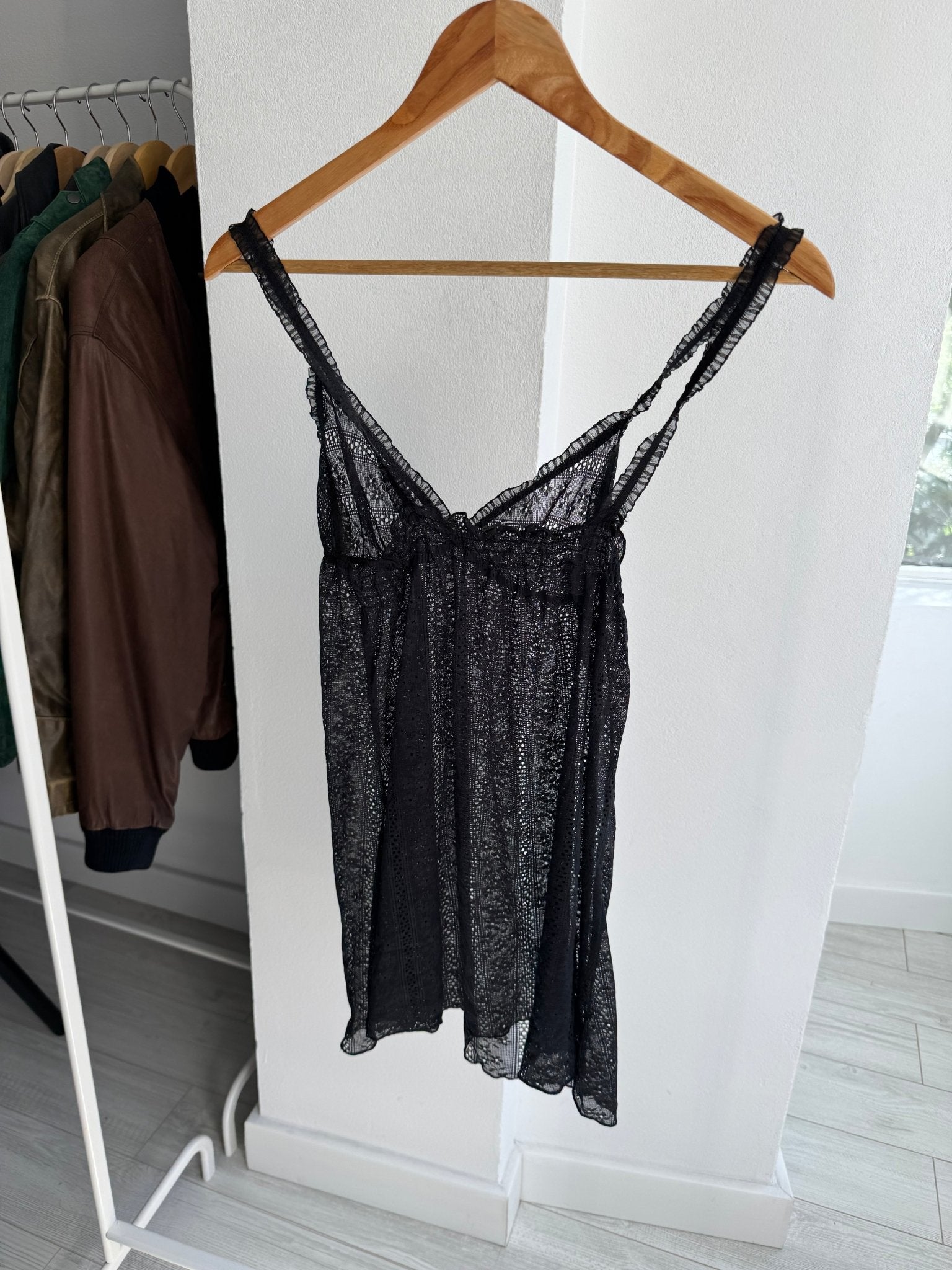 🖤 Top Y2K Black Lace – XS/S Damă - anbracaminte