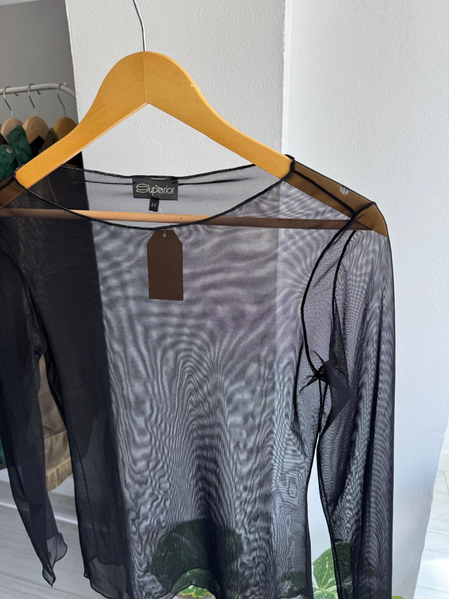 ✨ Top Y2K Black Mesh – IT 44 (M/L Damă) – Made in Italy - anbracaminte