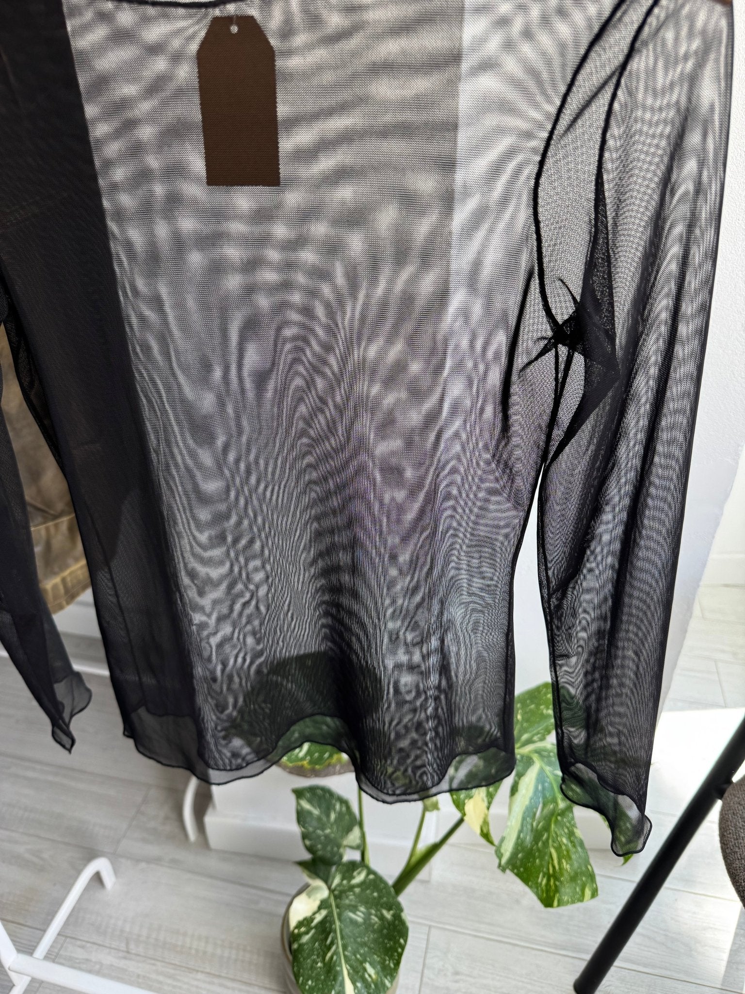 ✨ Top Y2K Black Mesh – IT 44 (M/L Damă) – Made in Italy - anbracaminte