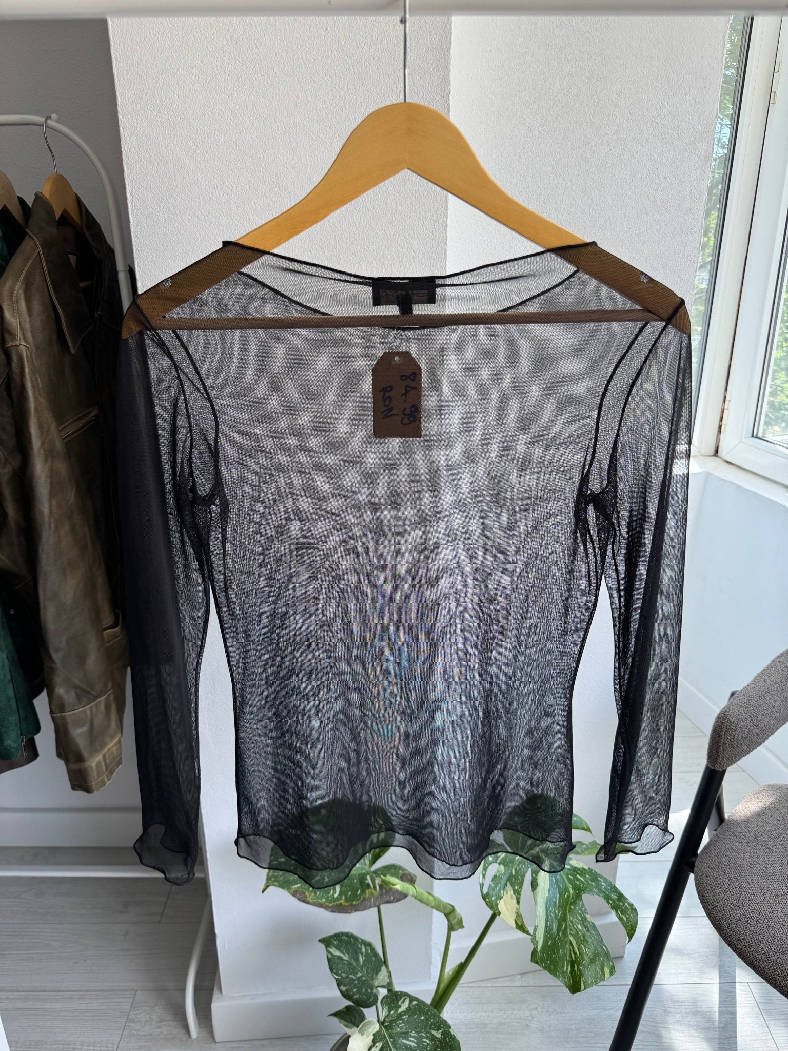✨ Top Y2K Black Mesh – IT 44 (M/L Damă) – Made in Italy - anbracaminte