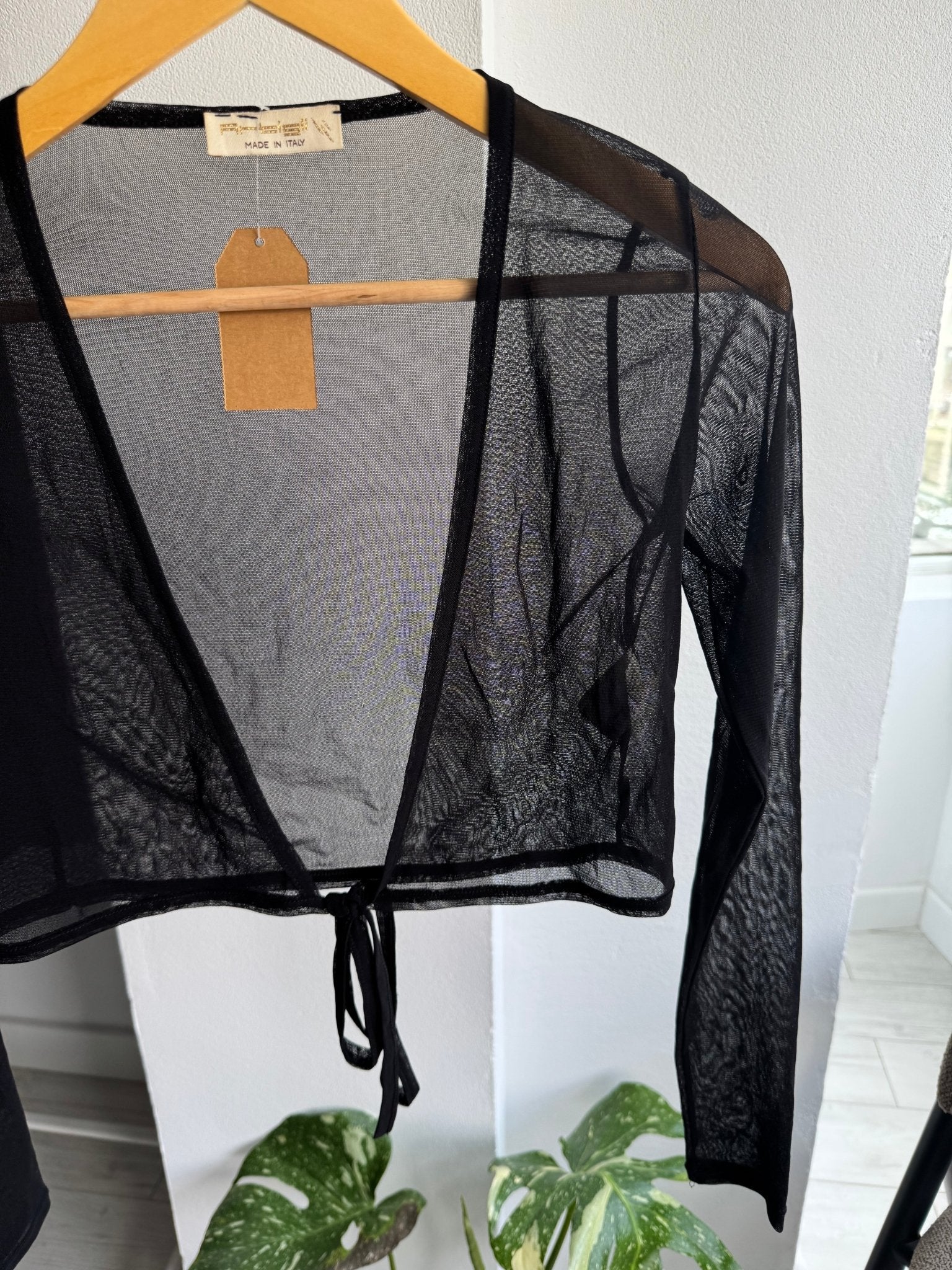 ✨ Top Y2K Black Mesh – M Damă – Made in Italy - anbracaminte
