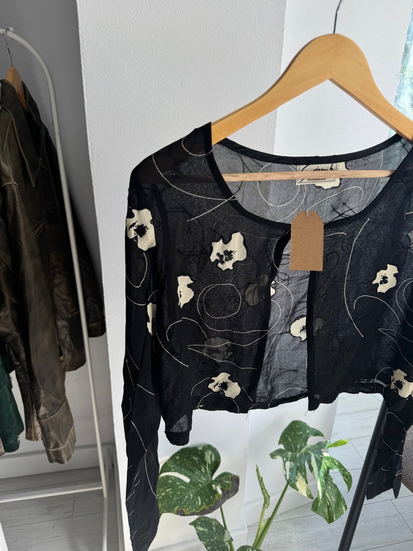 ✨ Top Y2K Black Mesh/Cardigan – L Damă – Made in Italy - anbracaminte