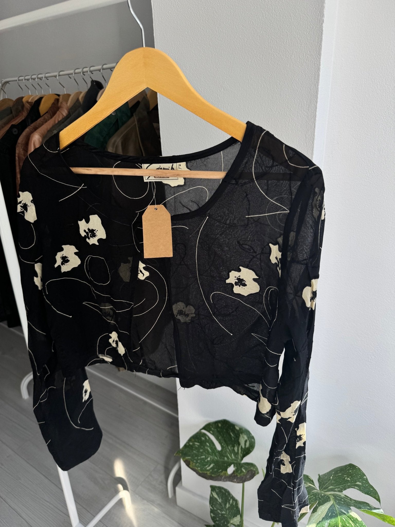 ✨ Top Y2K Black Mesh/Cardigan – L Damă – Made in Italy - anbracaminte