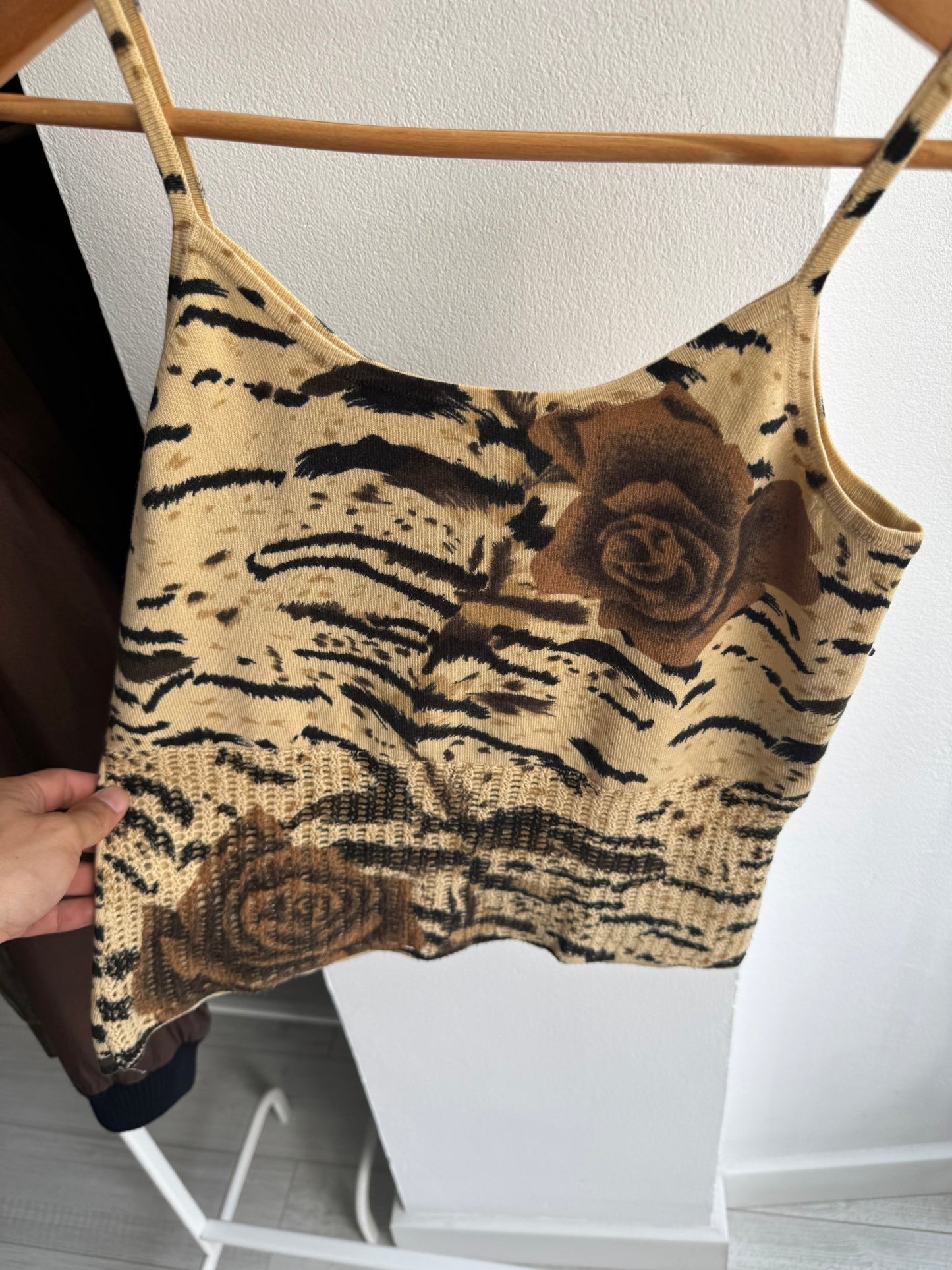 🐆 Top Y2K Blend Lână și Vâscoză – M Damă – Made in Italy - anbracaminte