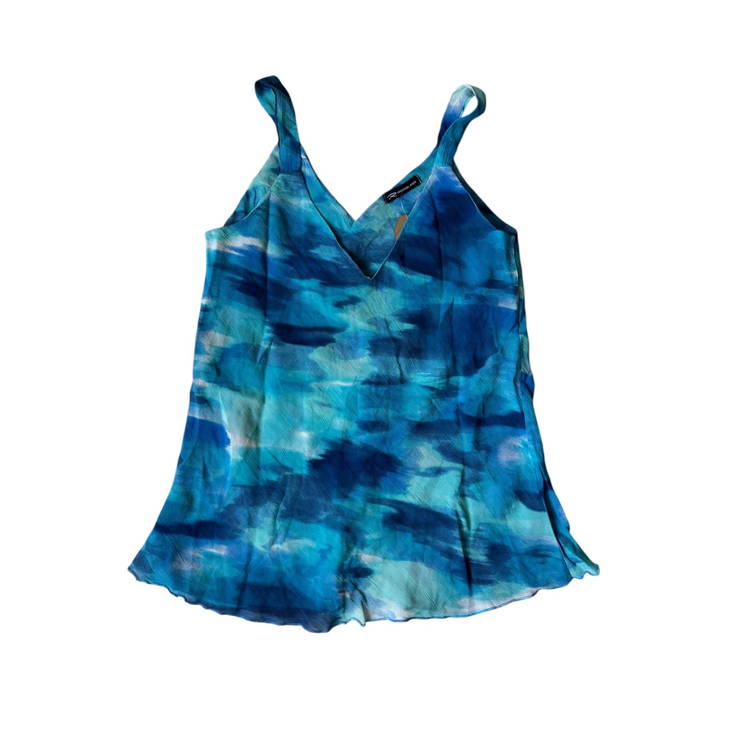🌊 Top Y2K Blue Printed Mesh – XS/S Damă - anbracaminte