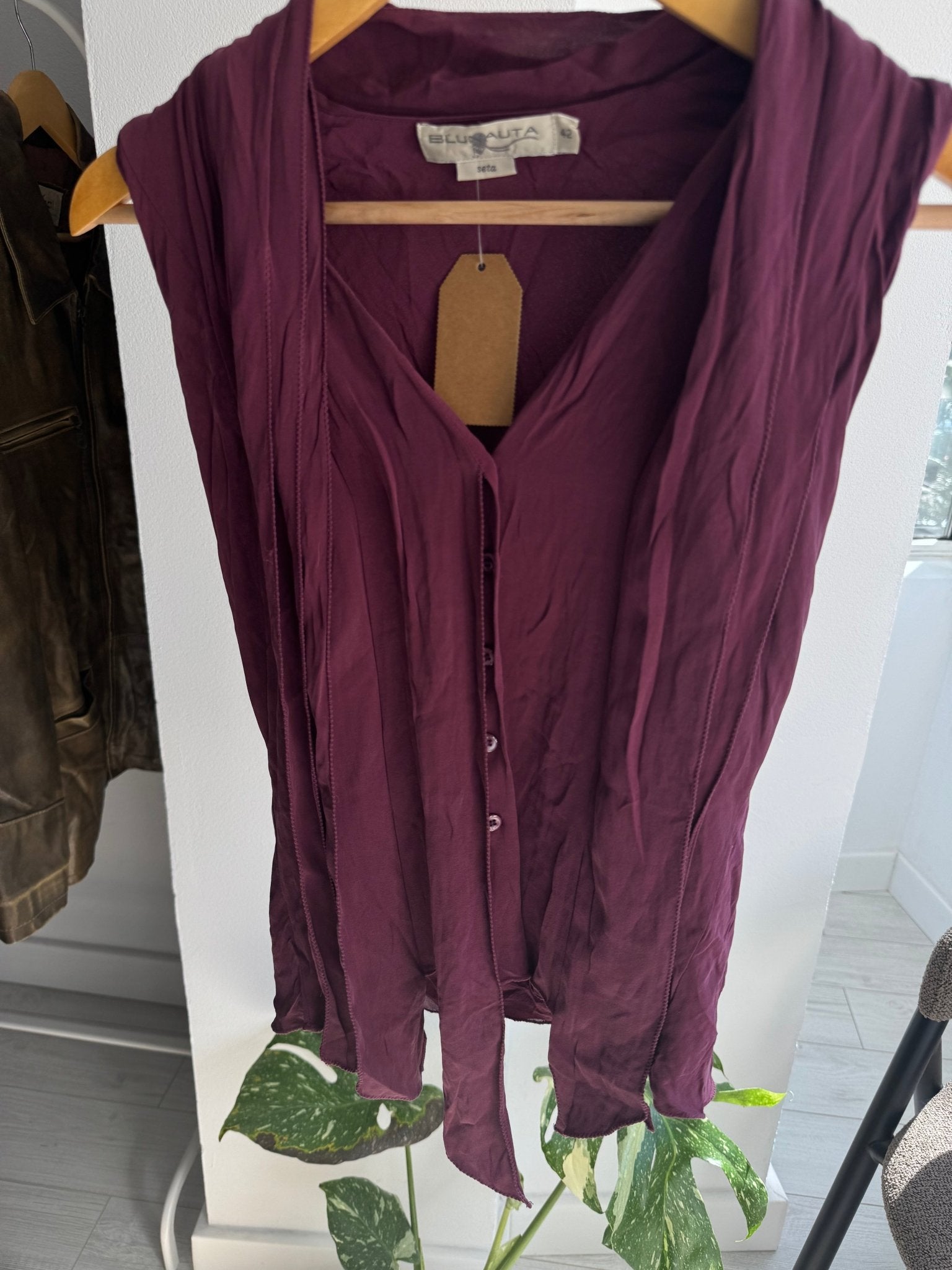 ✨ Top Y2K Blunauta din Mătase – IT 42 (S/M Damă) – Made in Italy - anbracaminte