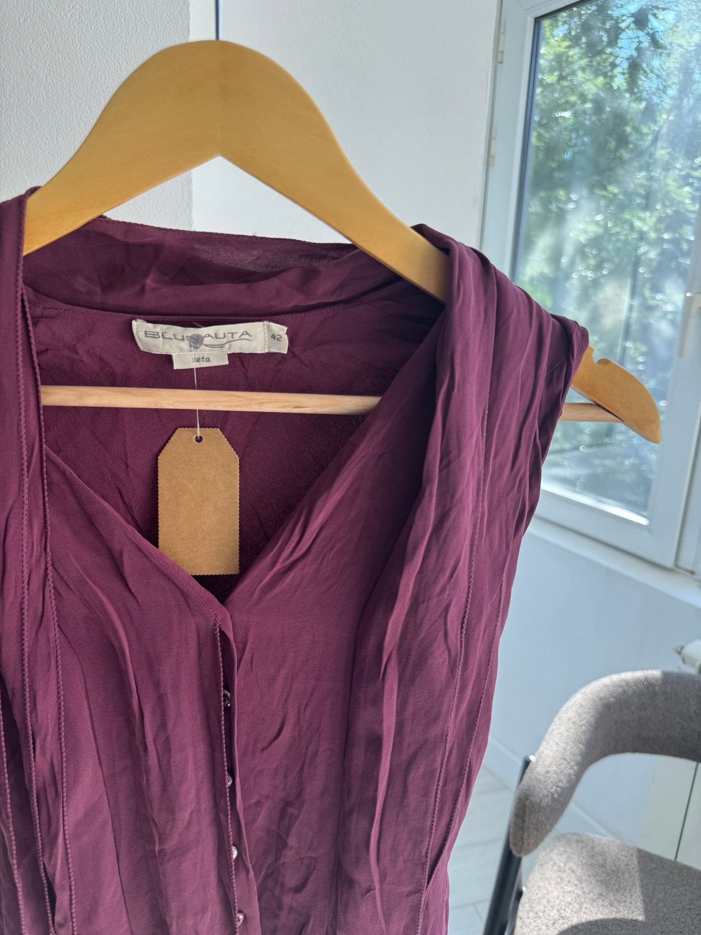 ✨ Top Y2K Blunauta din Mătase – IT 42 (S/M Damă) – Made in Italy - anbracaminte