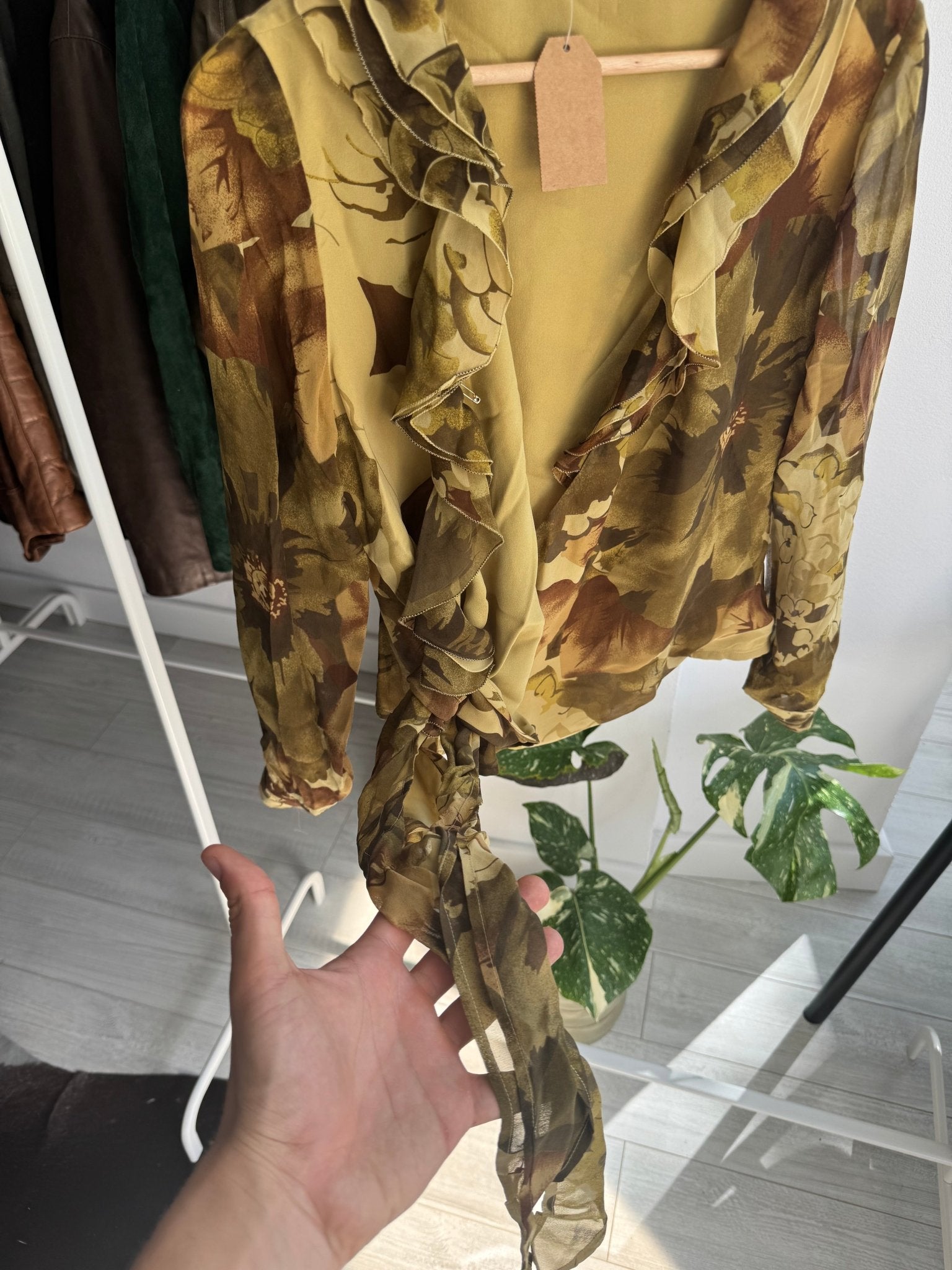 ✨ Top Y2K Blunauta Printed din Mătase – IT 48 (L/XL Damă) – Made in Italy - anbracaminte