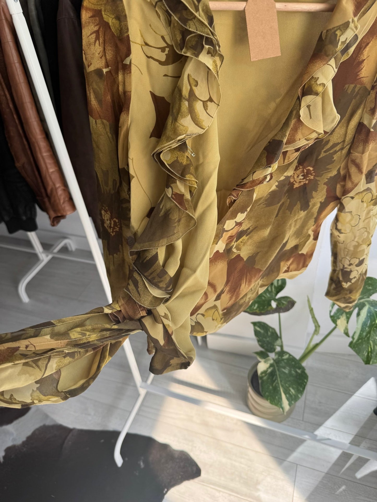 ✨ Top Y2K Blunauta Printed din Mătase – IT 48 (L/XL Damă) – Made in Italy - anbracaminte