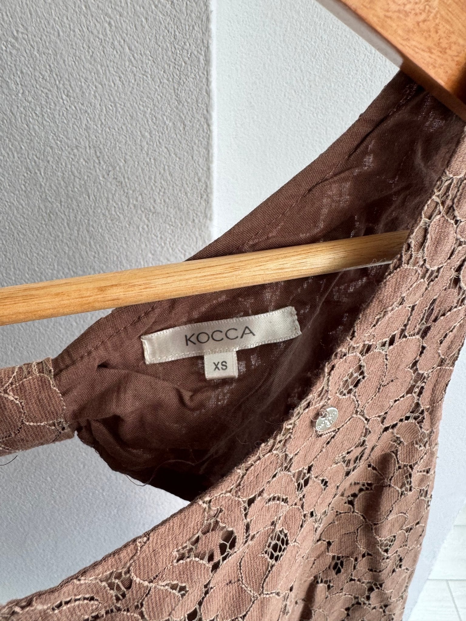 🤎 Top Y2K Brown Lace – XS Damă - anbracaminte