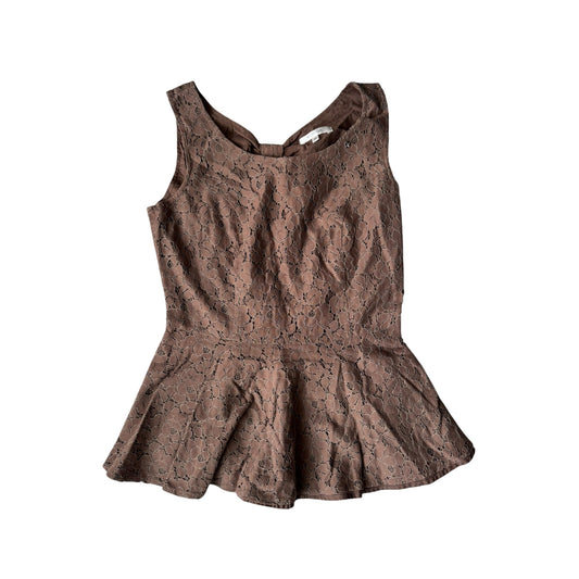 🤎 Top Y2K Brown Lace – XS Damă - anbracaminte