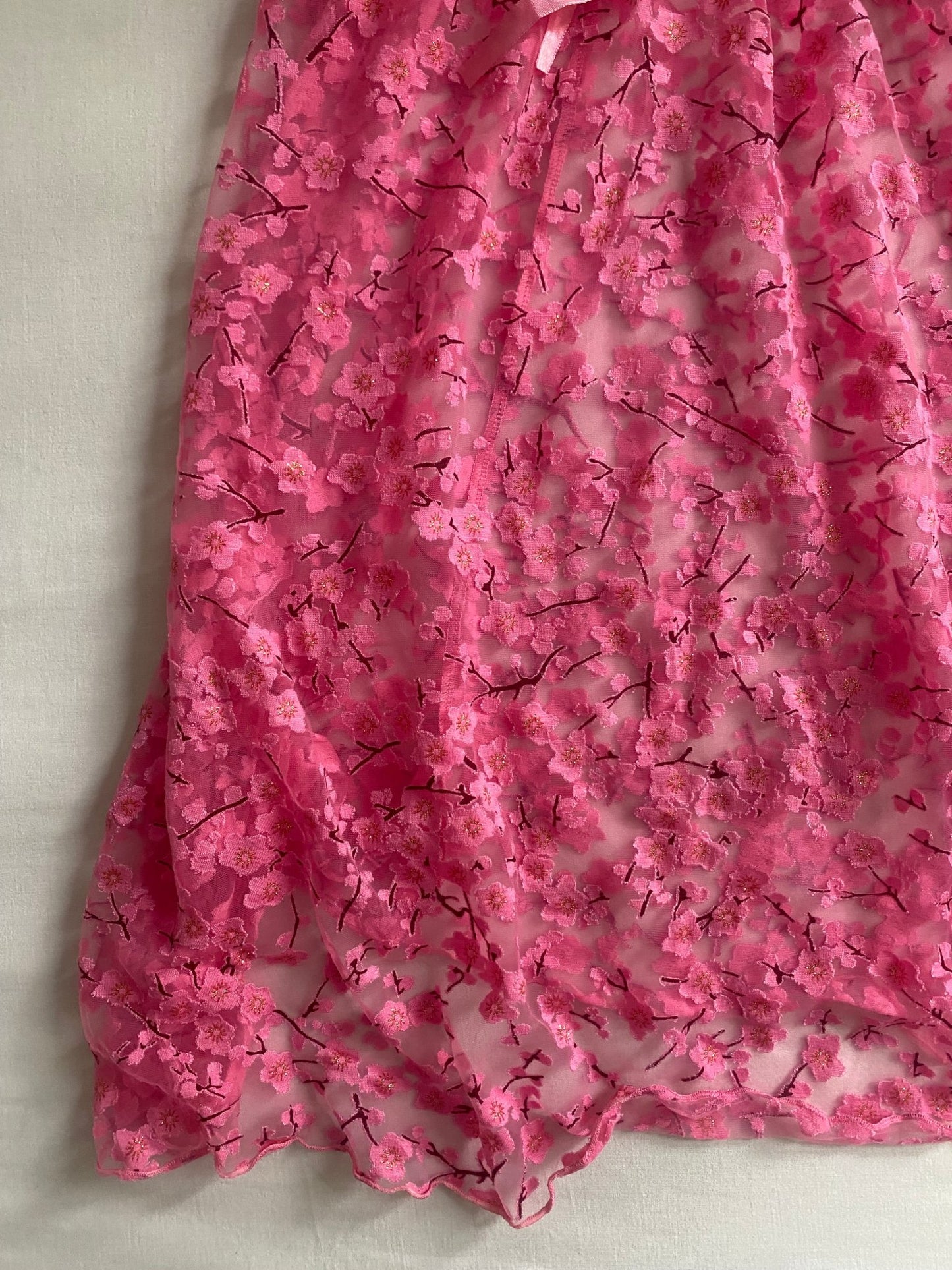🌸 Top Y2K Cherry Blossom cu Dantelă – Mărime L - anbracaminte
