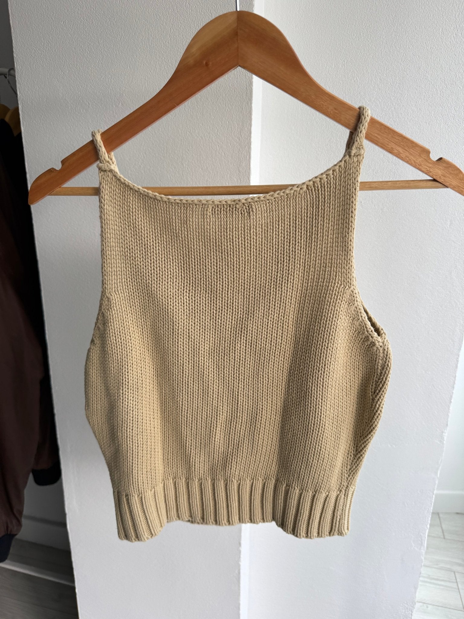🍨 Top Y2K Cream Knitted – M Damă – Bumbac – Made in Italy - anbracaminte