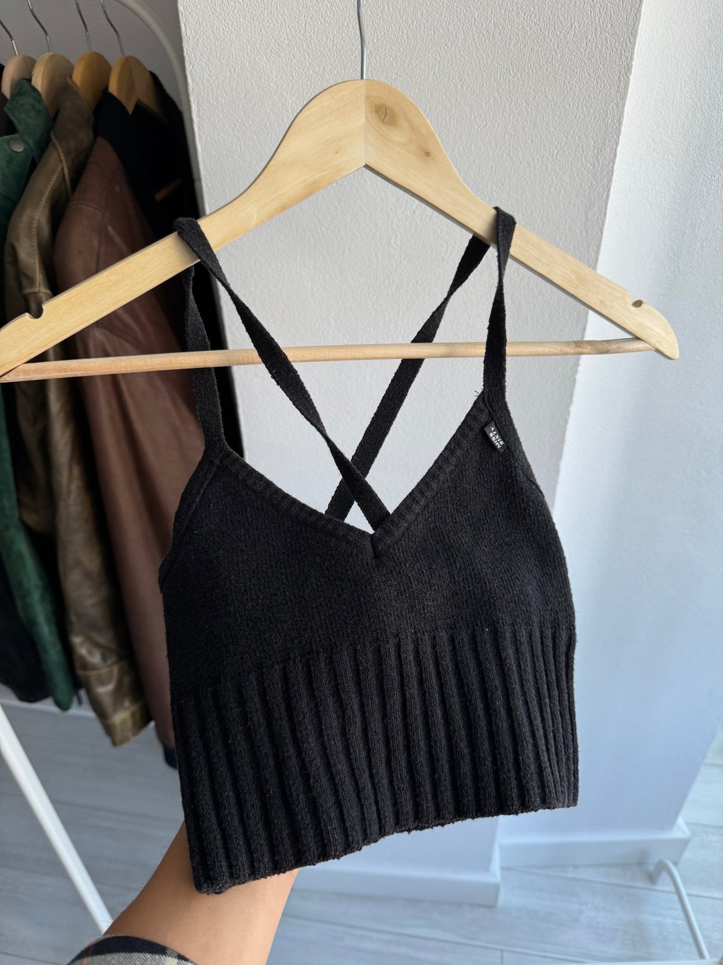 💁‍♀️ Top Y2K Cropped Miss Sixty Negru – S – Made in Italy - anbracaminte