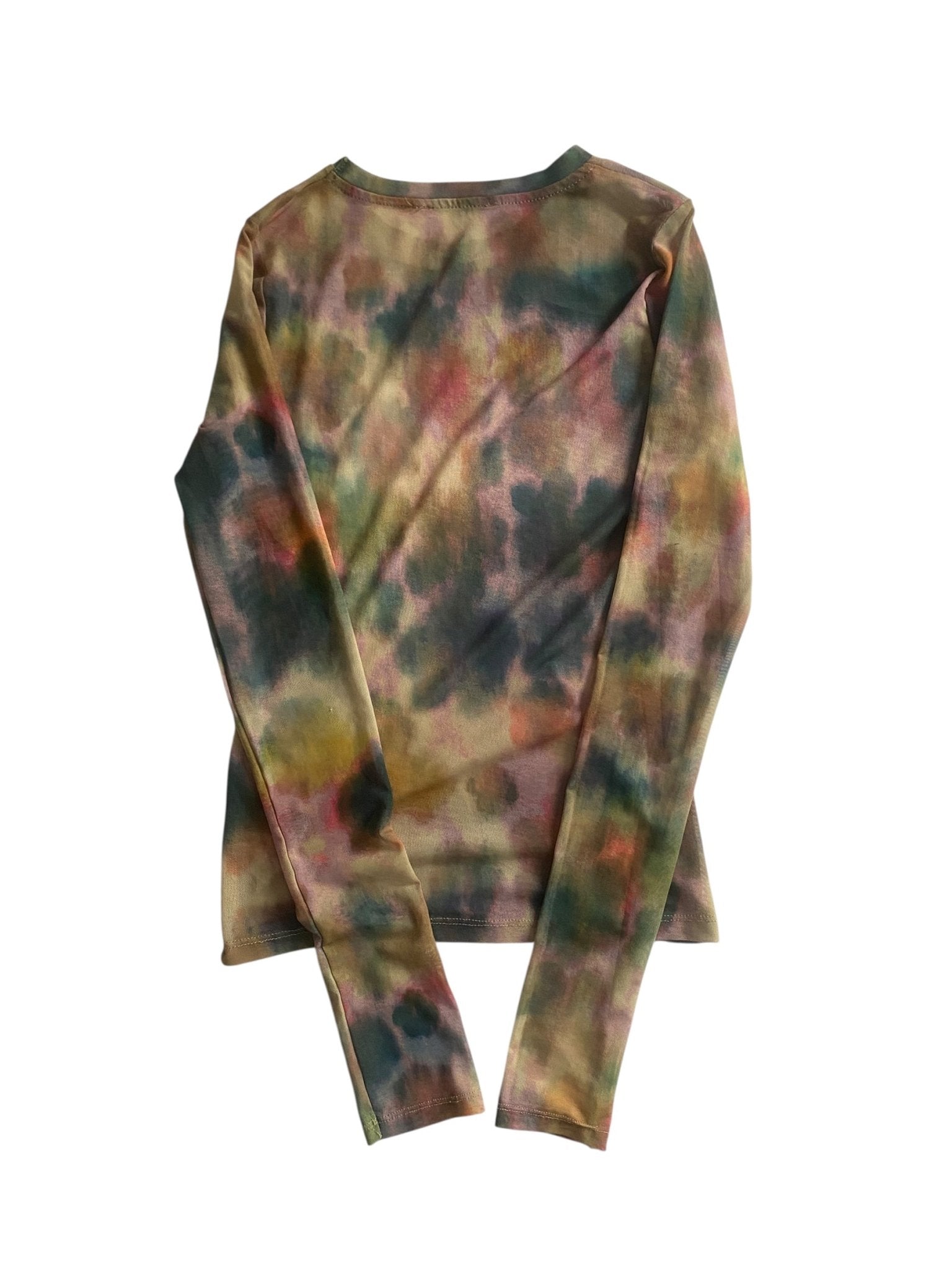 🌟 Top Y2K cu Mâneci Lungi, din Mesh Transparent – Mărime S - anbracaminte