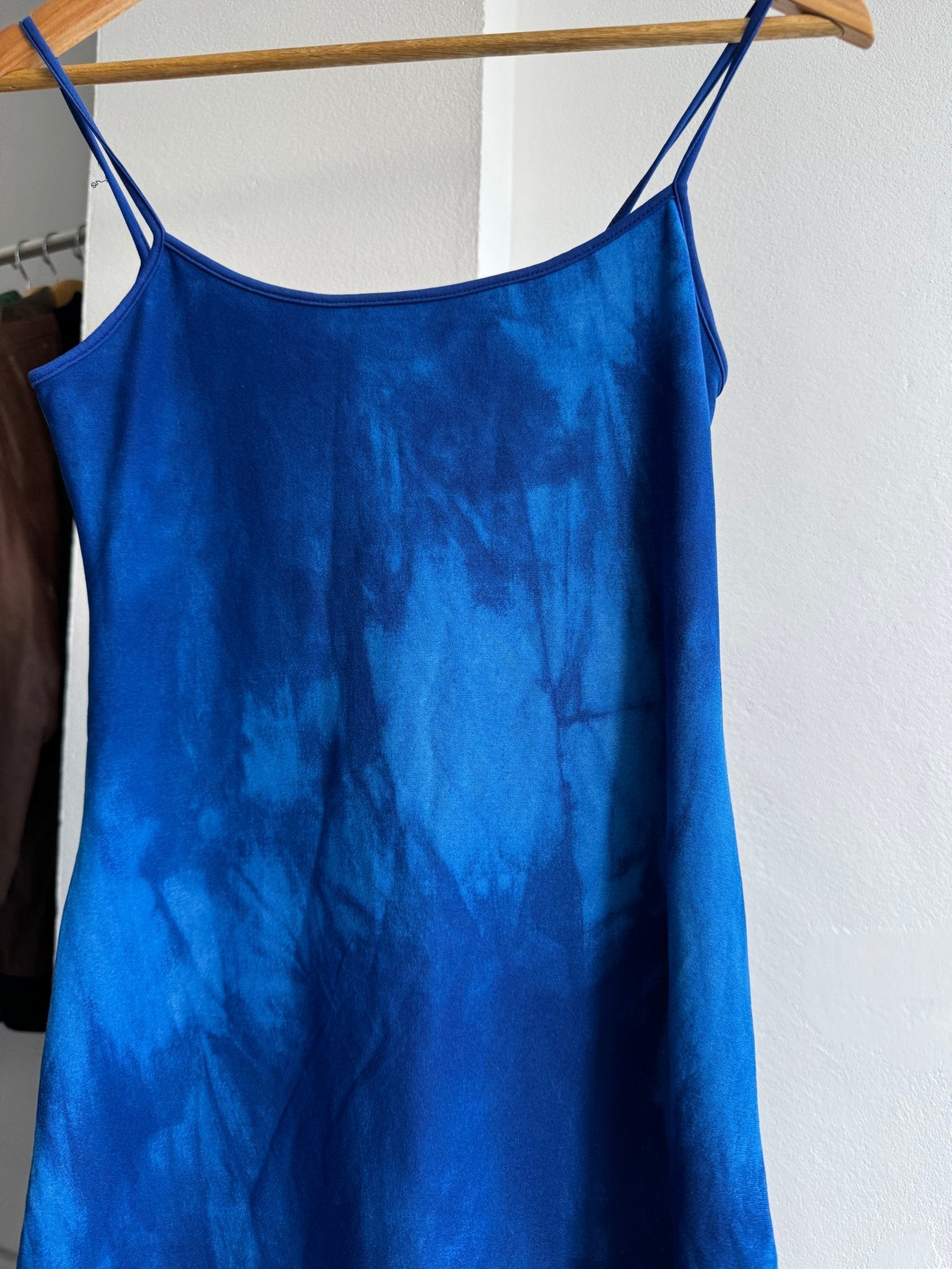 💙 Top Y2K Damă Blue Printed Mesh – One Size – Made in Italy - anbracaminte