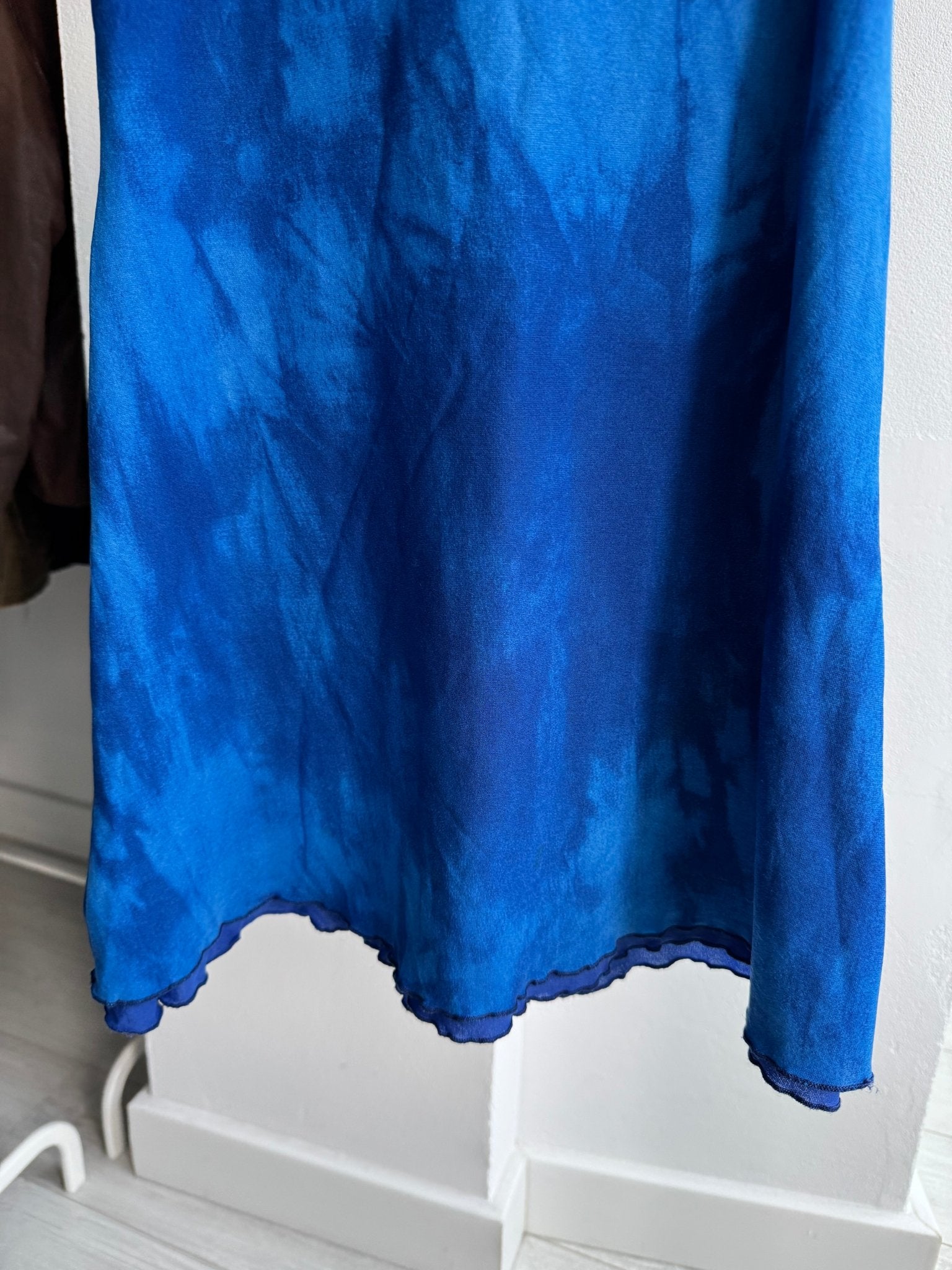 💙 Top Y2K Damă Blue Printed Mesh – One Size – Made in Italy - anbracaminte