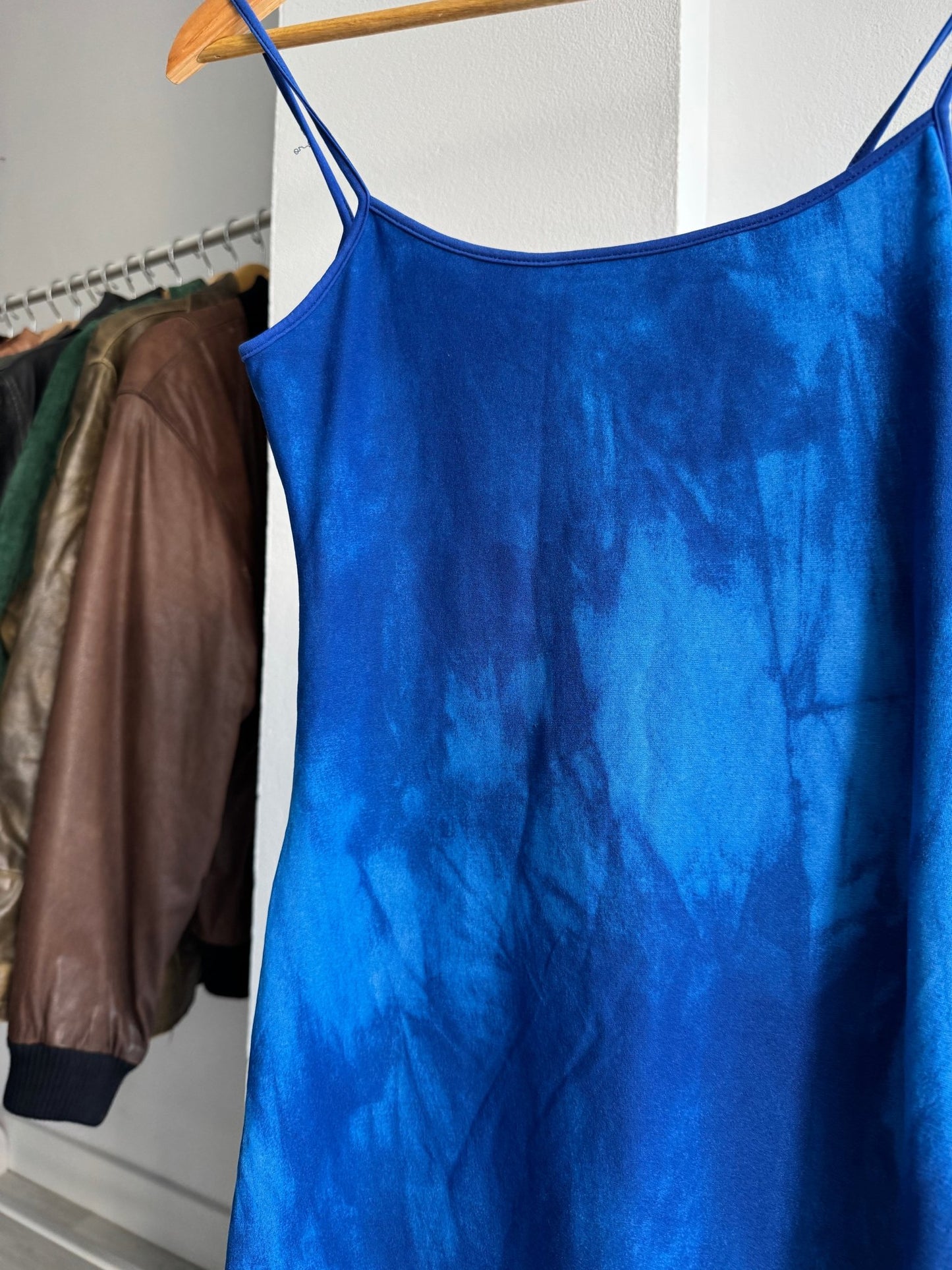 💙 Top Y2K Damă Blue Printed Mesh – One Size – Made in Italy - anbracaminte