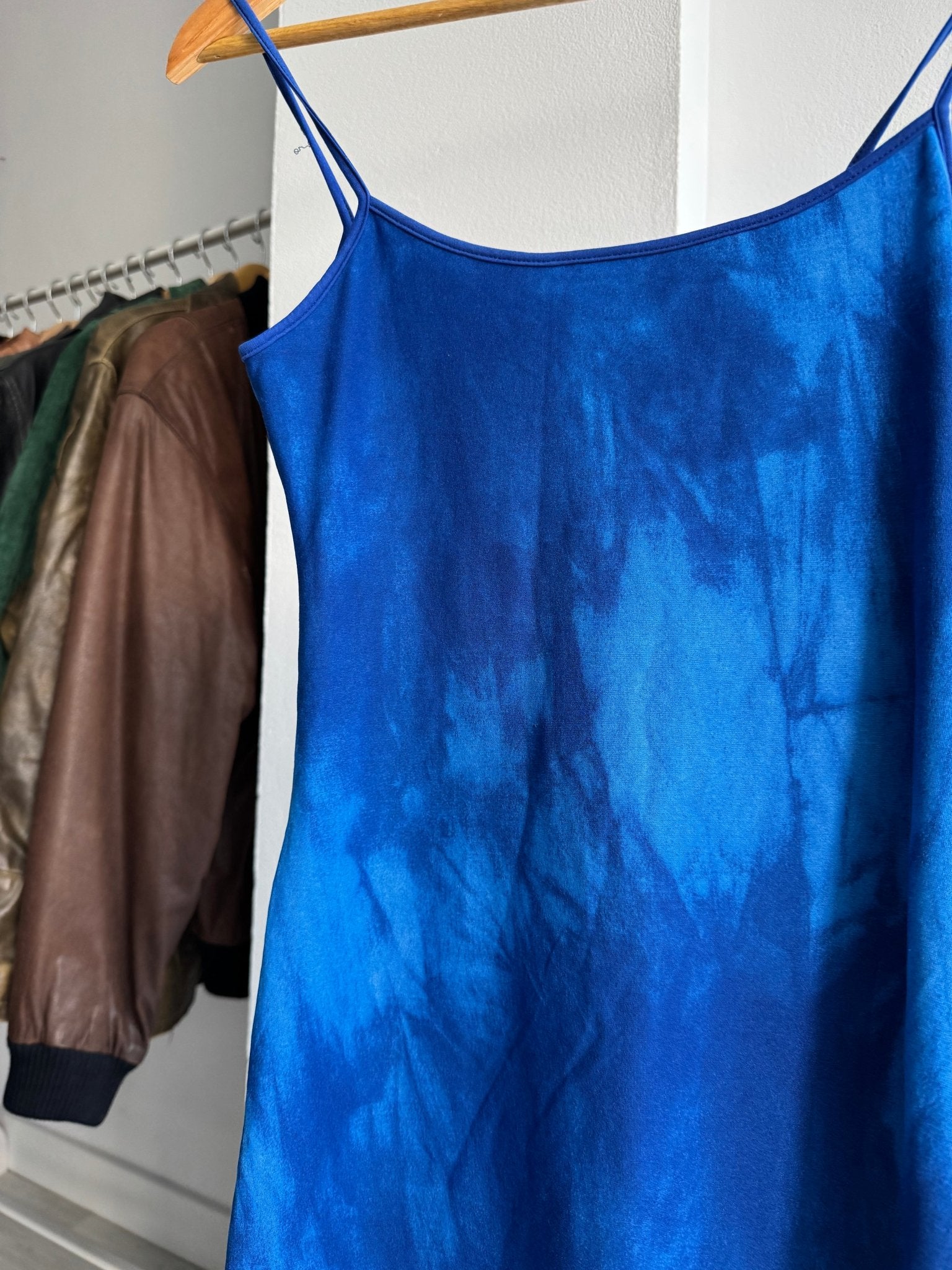 💙 Top Y2K Damă Blue Printed Mesh – One Size – Made in Italy - anbracaminte