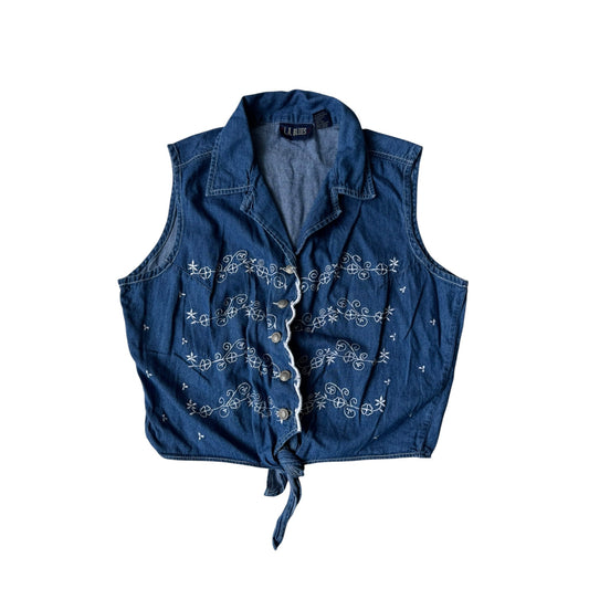 🤠 Top Y2K Damă Denim – La Blues – L - anbracaminte
