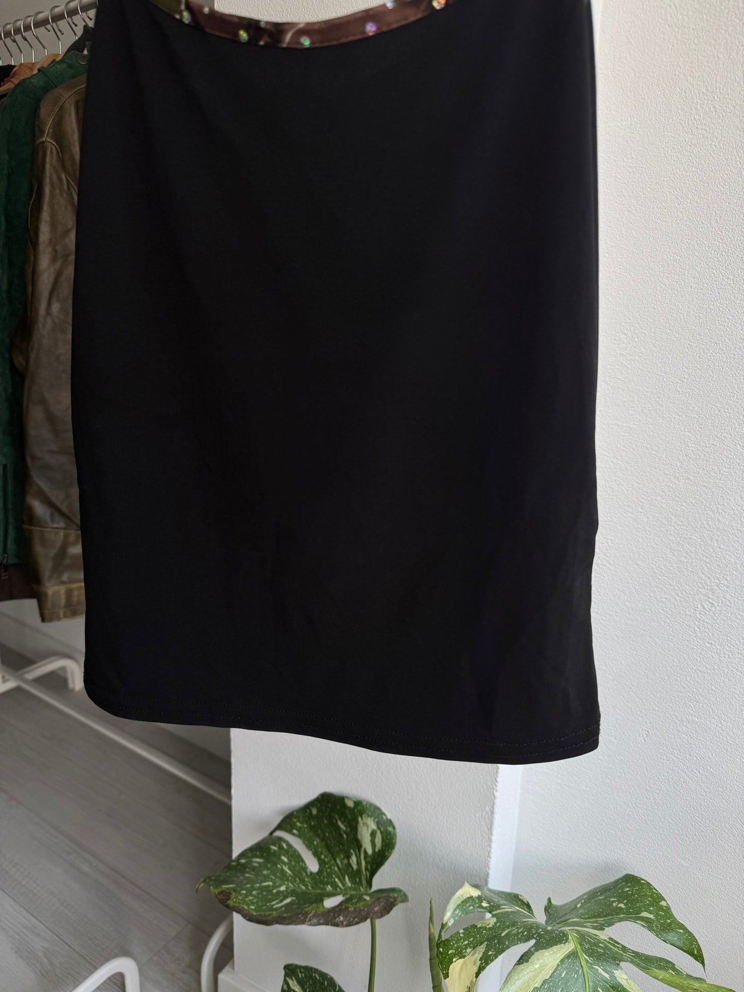 ☀️ Top Y2K Damă Negru cu Rhinestones – XS/S – Made in Italy - anbracaminte