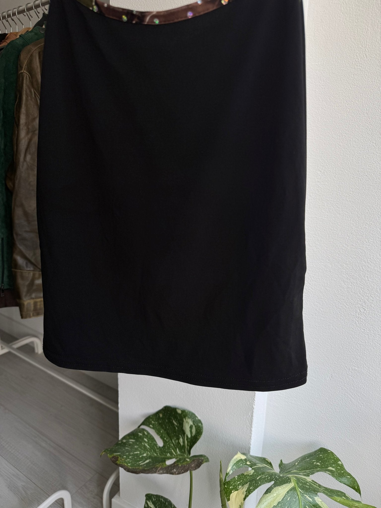☀️ Top Y2K Damă Negru cu Rhinestones – XS/S – Made in Italy - anbracaminte