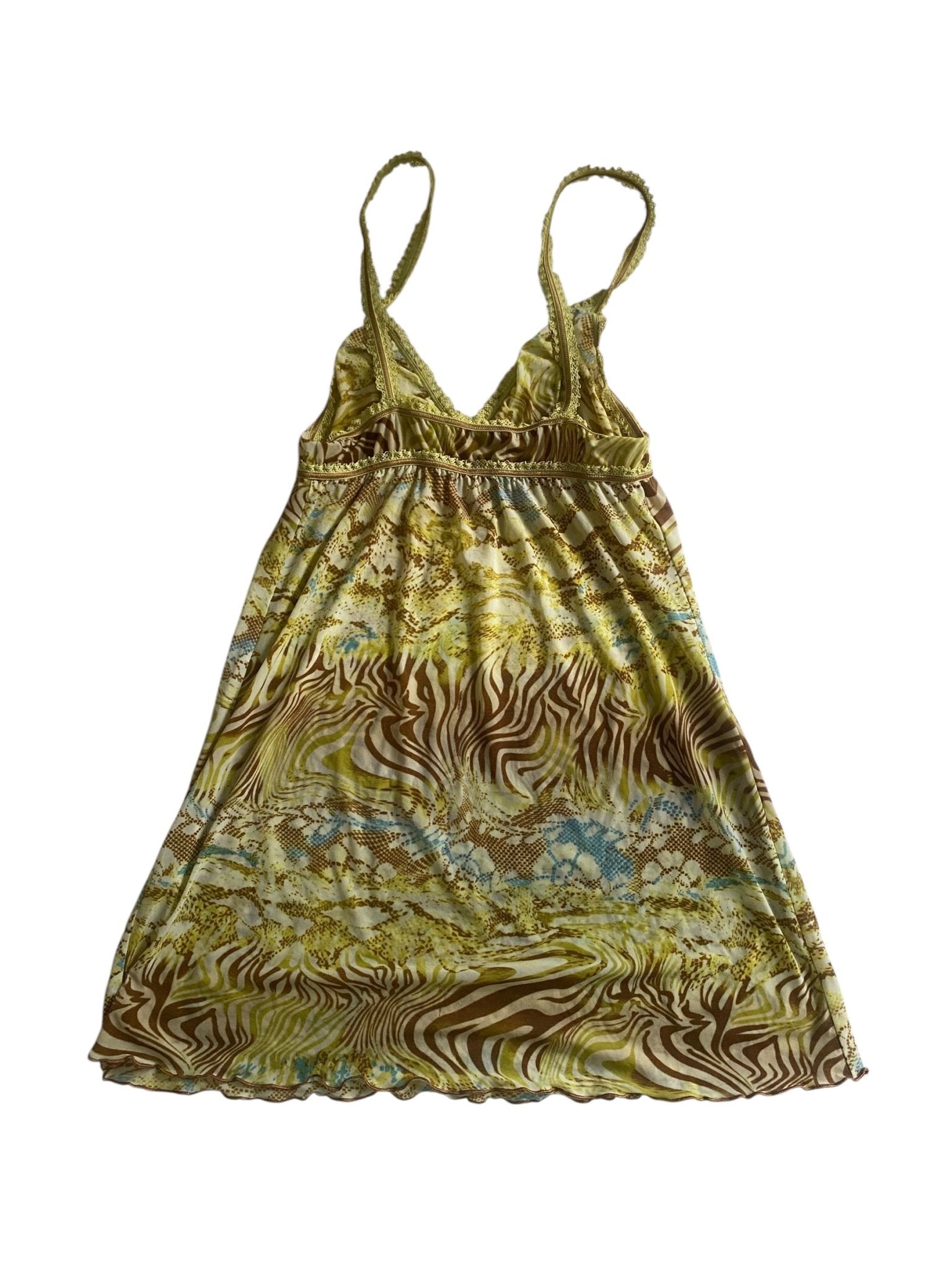 🐆 Top Y2K Dantelă & Animal Print – Mărime L - anbracaminte