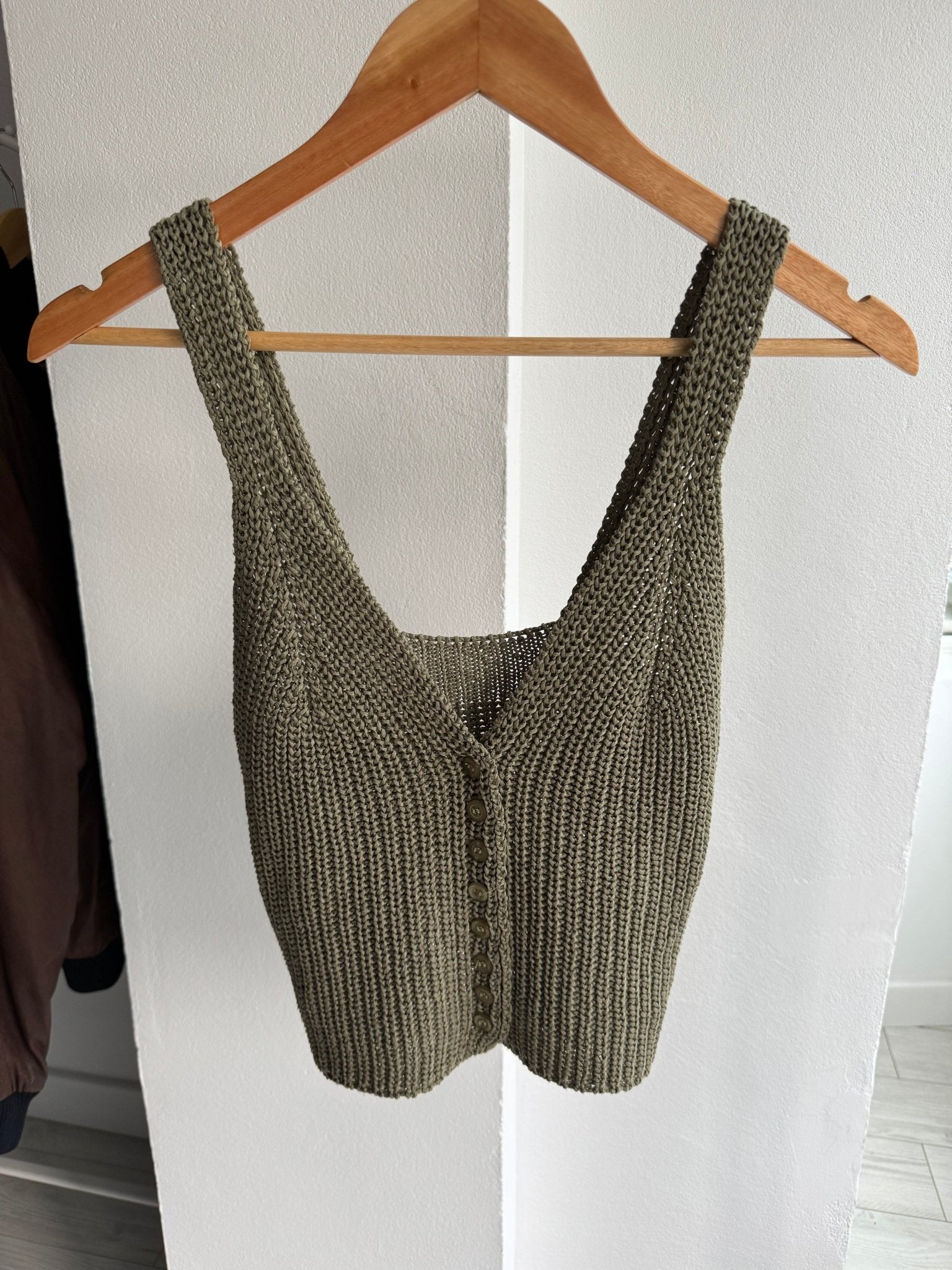 🪖 Top Y2K Dark Green Knitted – XS/S Damă – Made in Italy - anbracaminte