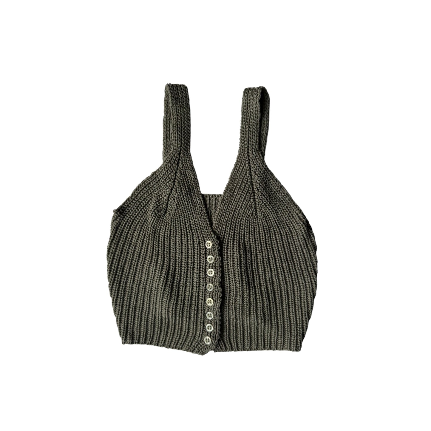 🪖 Top Y2K Dark Green Knitted – XS/S Damă – Made in Italy - anbracaminte