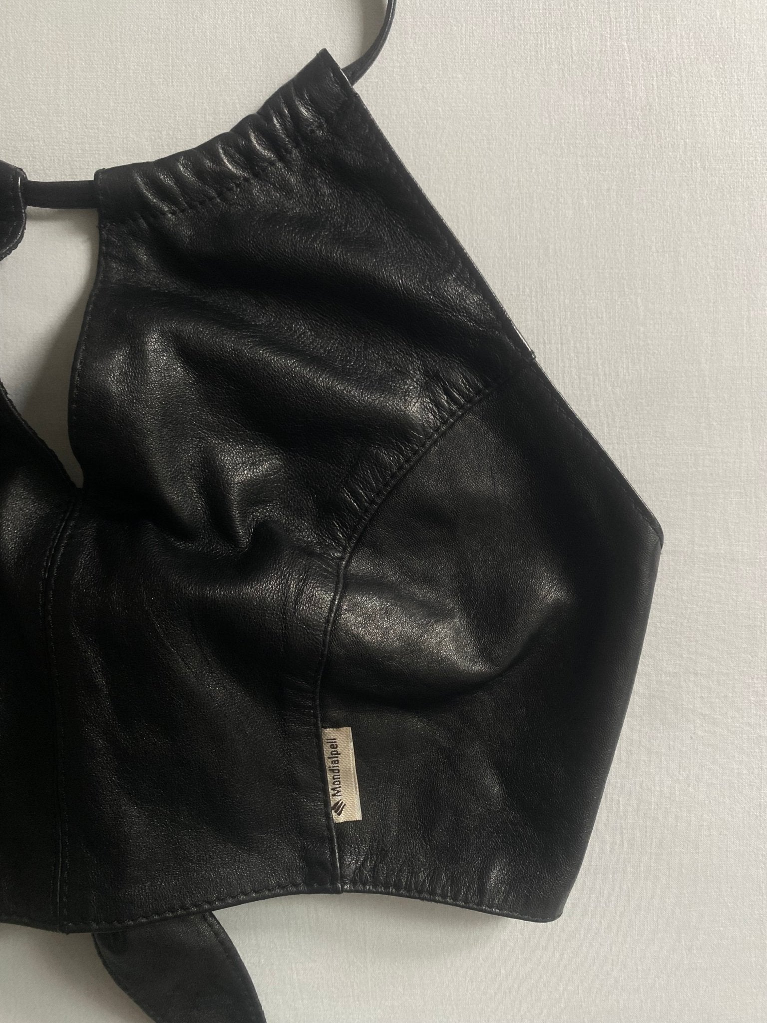 🖤 Top Y2K din Piele Naturală – Wrap Around – Mărime M – Made in Italy - anbracaminte