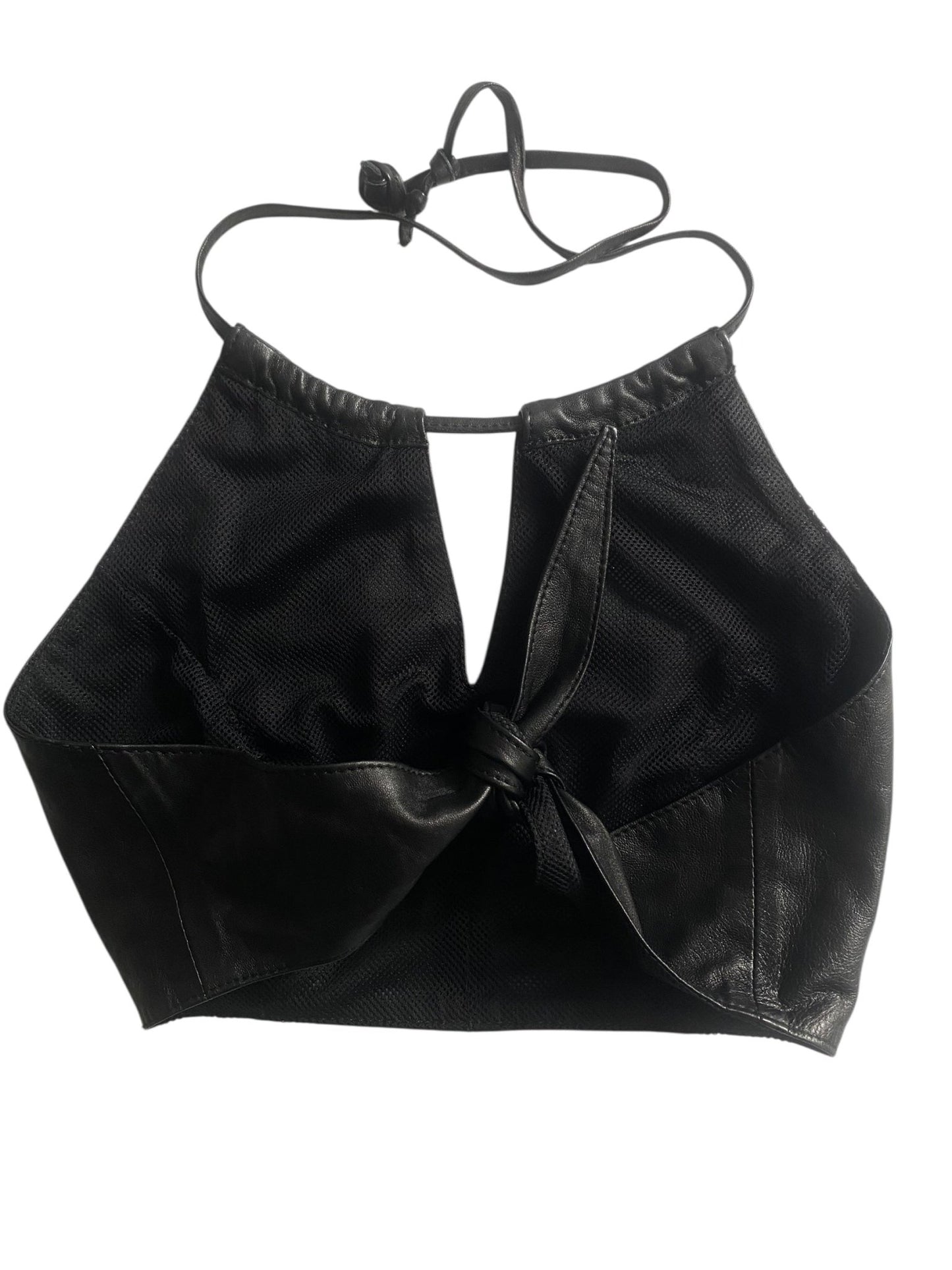 🖤 Top Y2K din Piele Naturală – Wrap Around – Mărime M – Made in Italy - anbracaminte