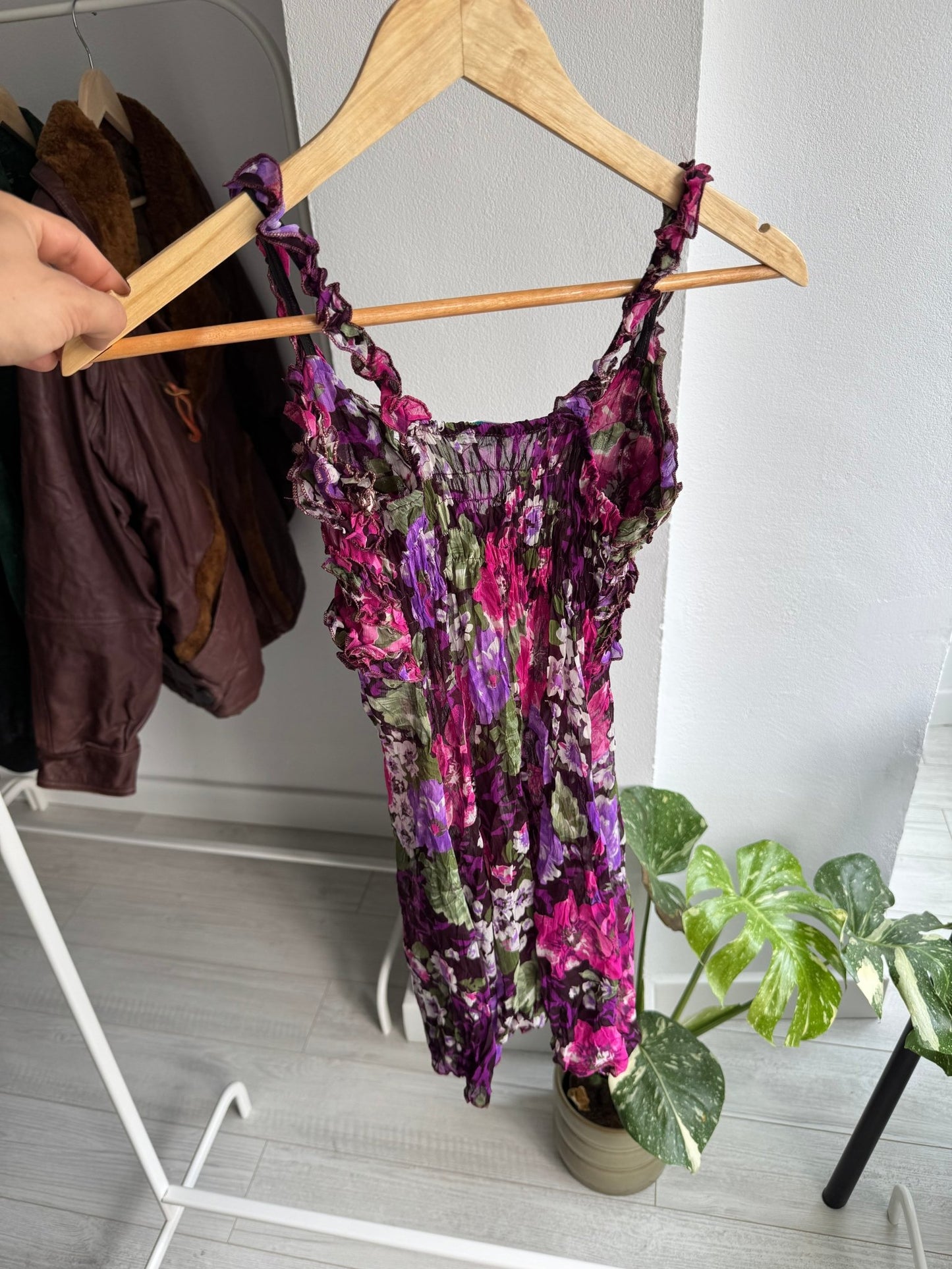 🌷 Top Y2K Floral Mesh – M Damă – Made in Italy - anbracaminte