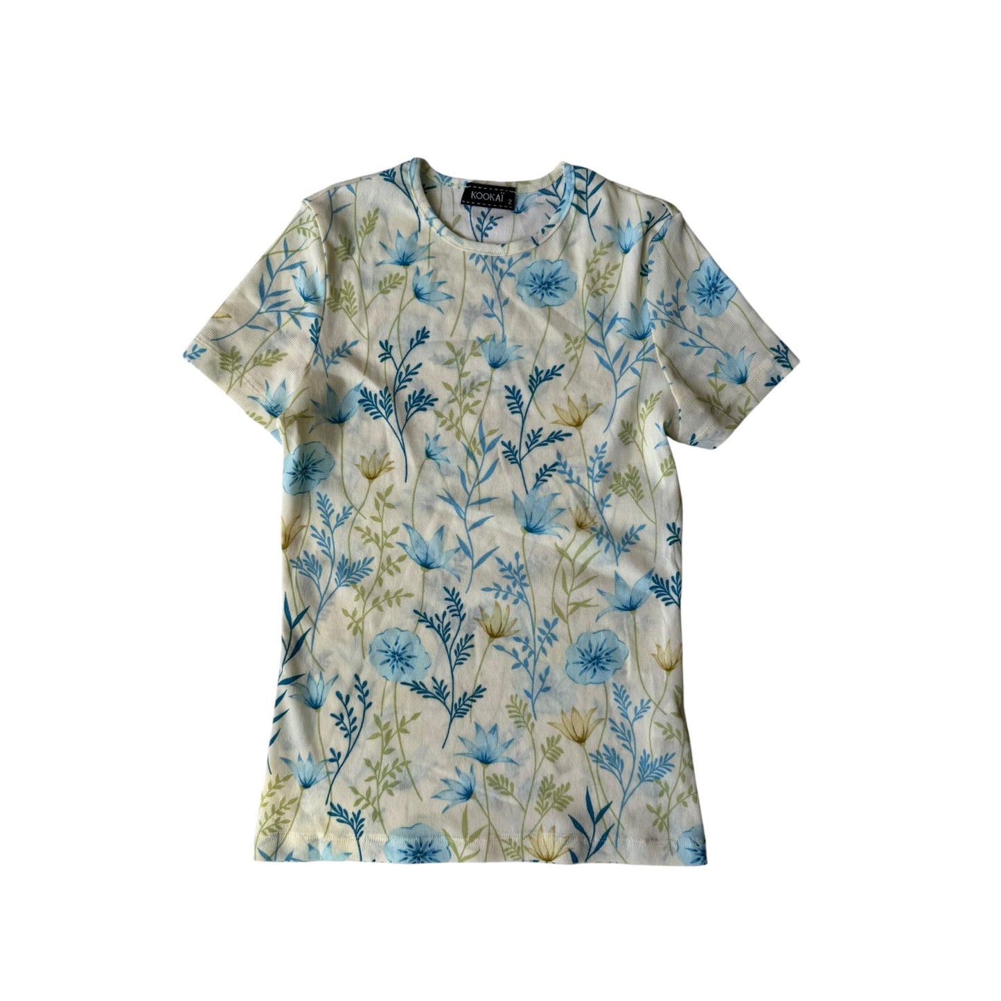 🌸 Top Y2K Floral Mesh – Size 2 (S) – Made in France - anbracaminte