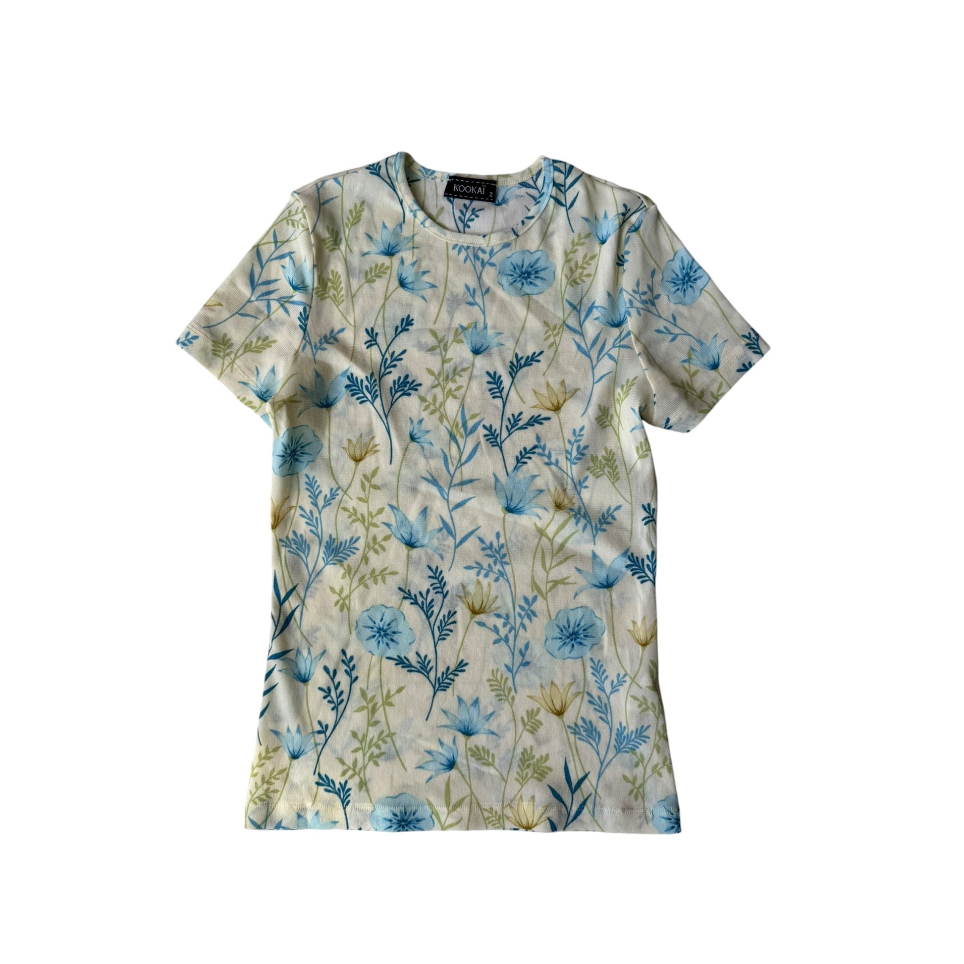 🌸 Top Y2K Floral Mesh – Size 2 (S) – Made in France - anbracaminte