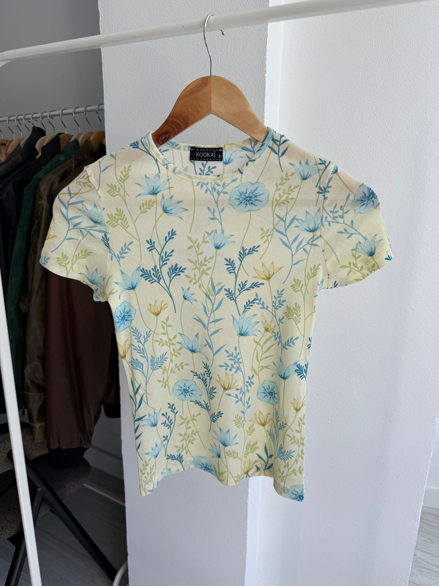 🌸 Top Y2K Floral Mesh – Size 2 (S) – Made in France - anbracaminte