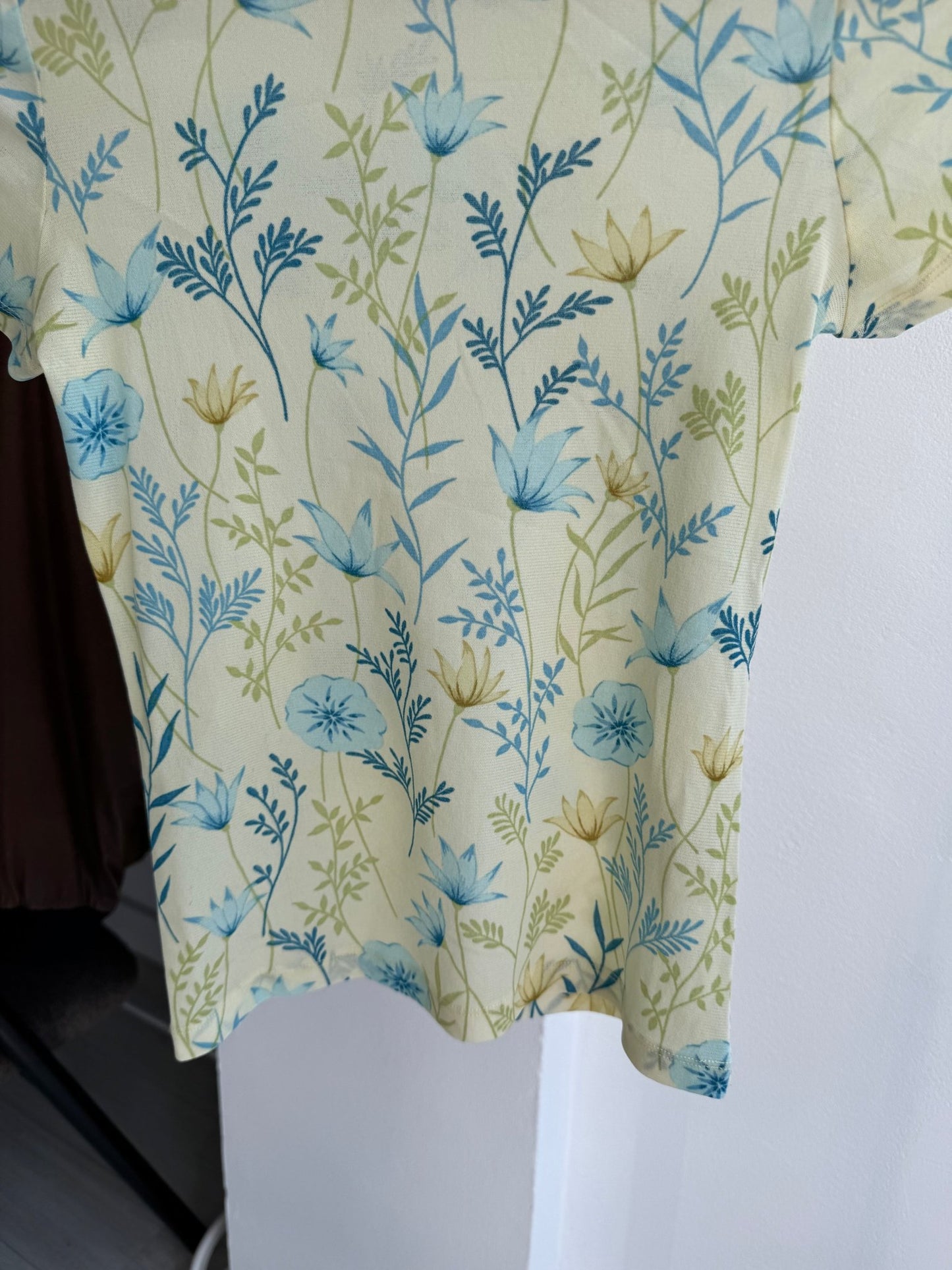 🌸 Top Y2K Floral Mesh – Size 2 (S) – Made in France - anbracaminte