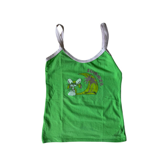 🏄‍♀️ Top Y2K Green Graphic Tank – M Damă – Made in Italy - anbracaminte