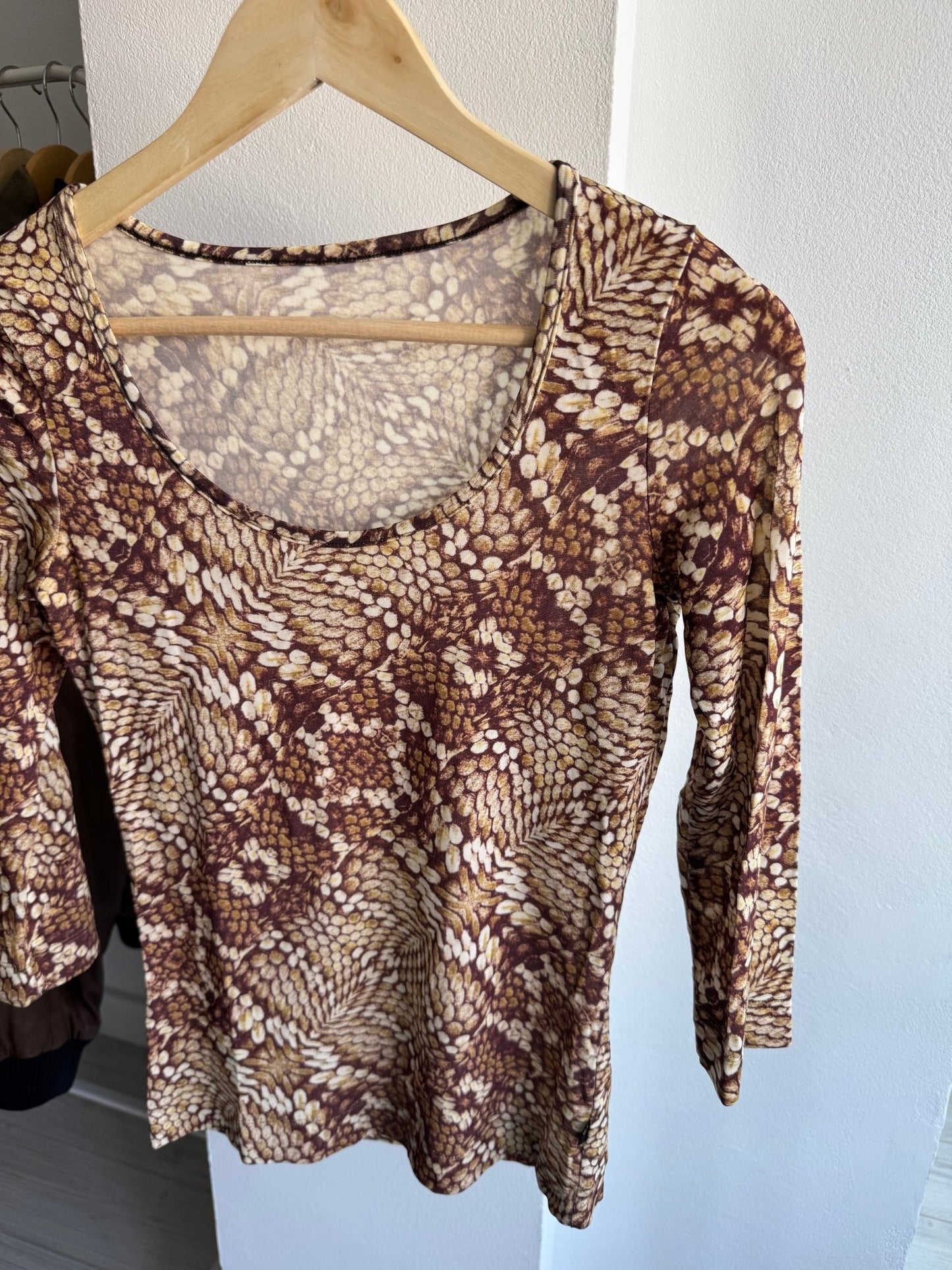 🐍 Top Y2K Just Cavalli Snakeskin Print – Stretchy Fit – aprox. XS/S - anbracaminte