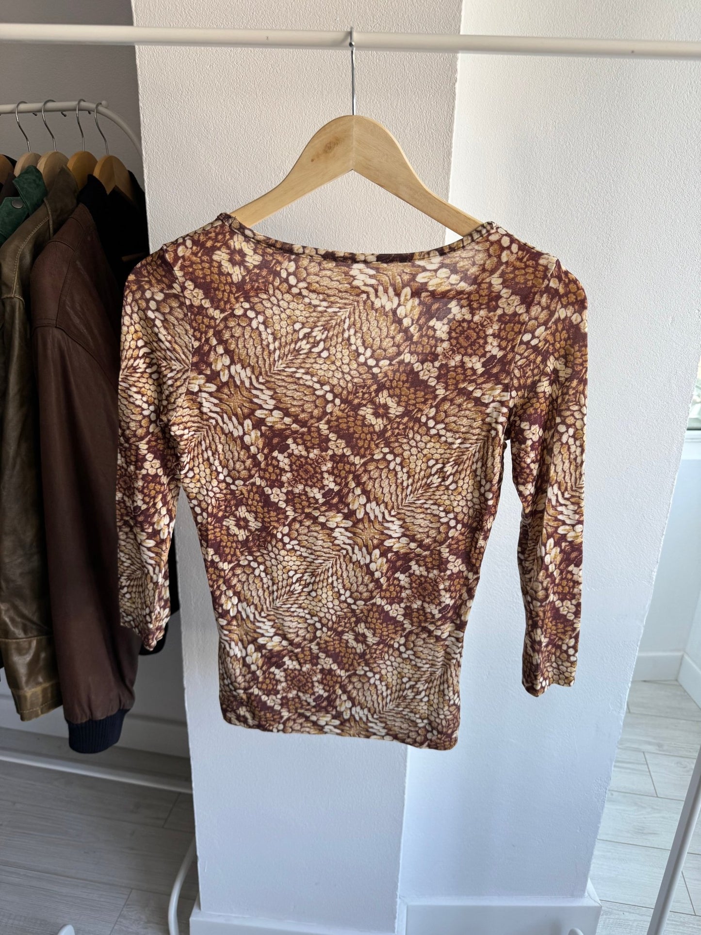 🐍 Top Y2K Just Cavalli Snakeskin Print – Stretchy Fit – aprox. XS/S - anbracaminte