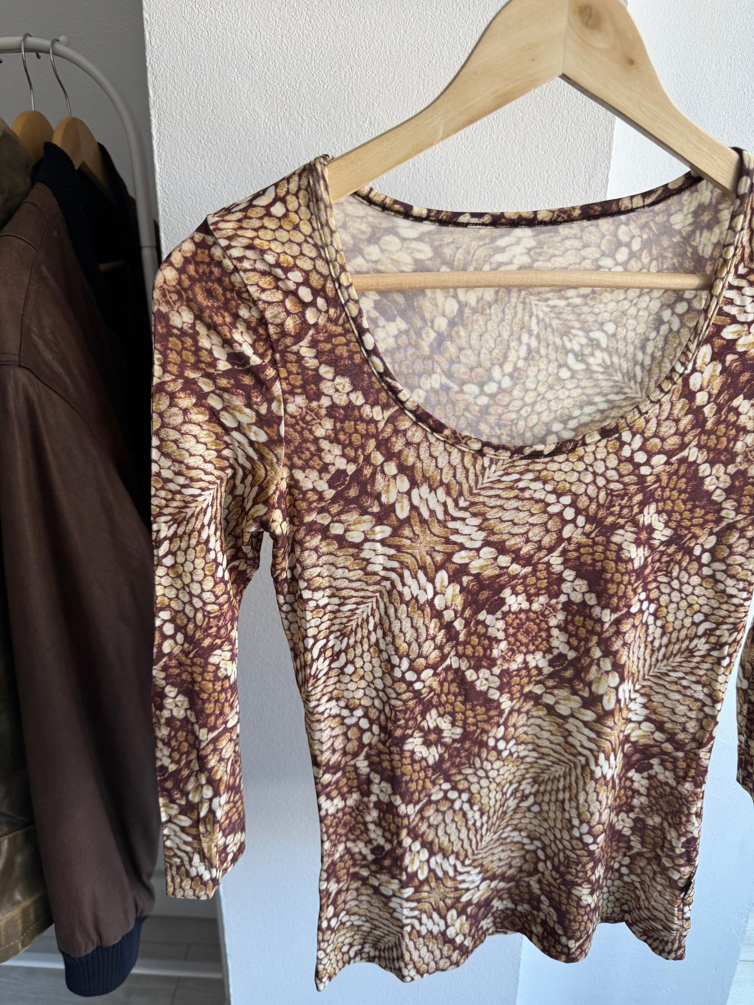 🐍 Top Y2K Just Cavalli Snakeskin Print – Stretchy Fit – aprox. XS/S - anbracaminte