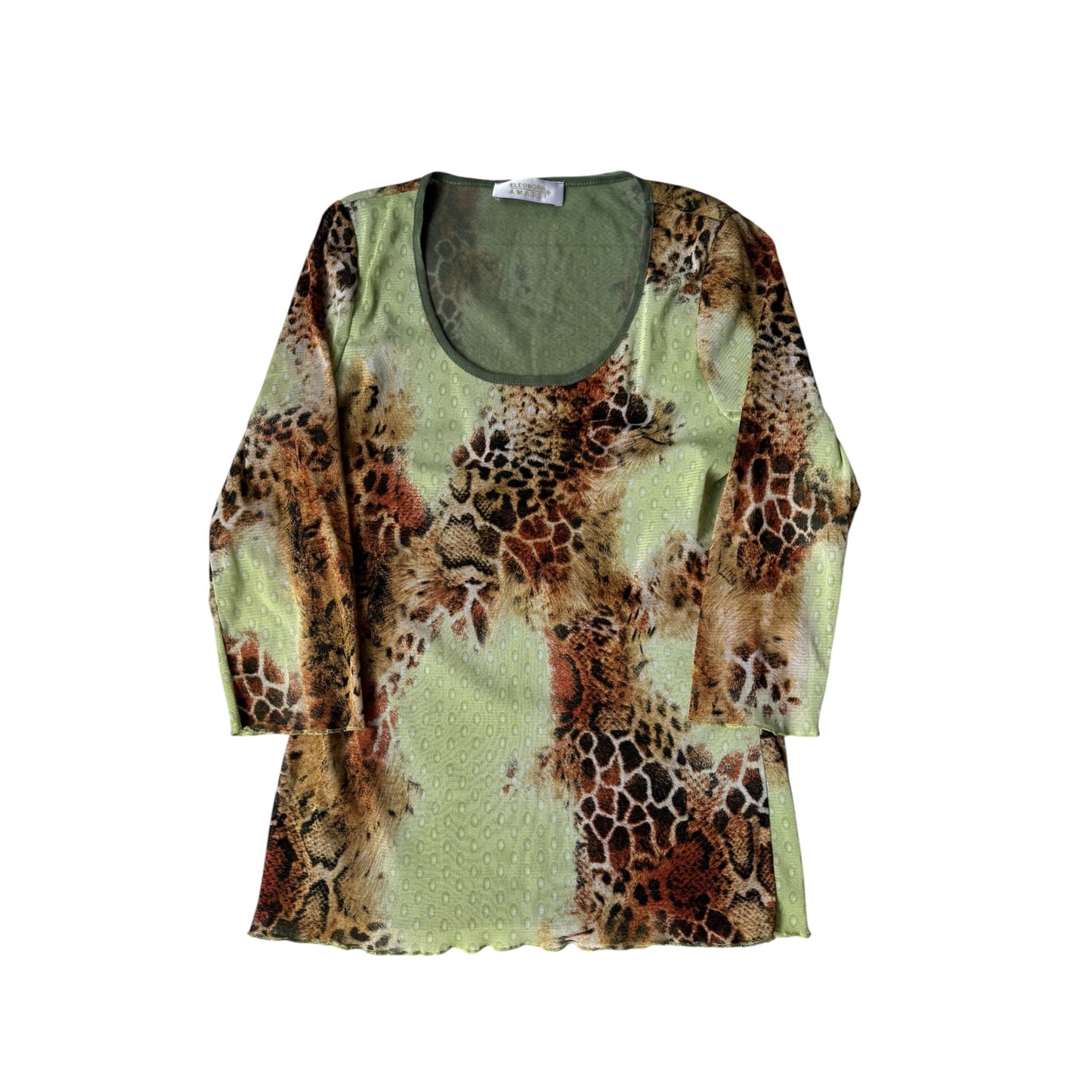 🐆 Top Y2K Mesh Printed – S/M Damă – Made in Italy - anbracaminte