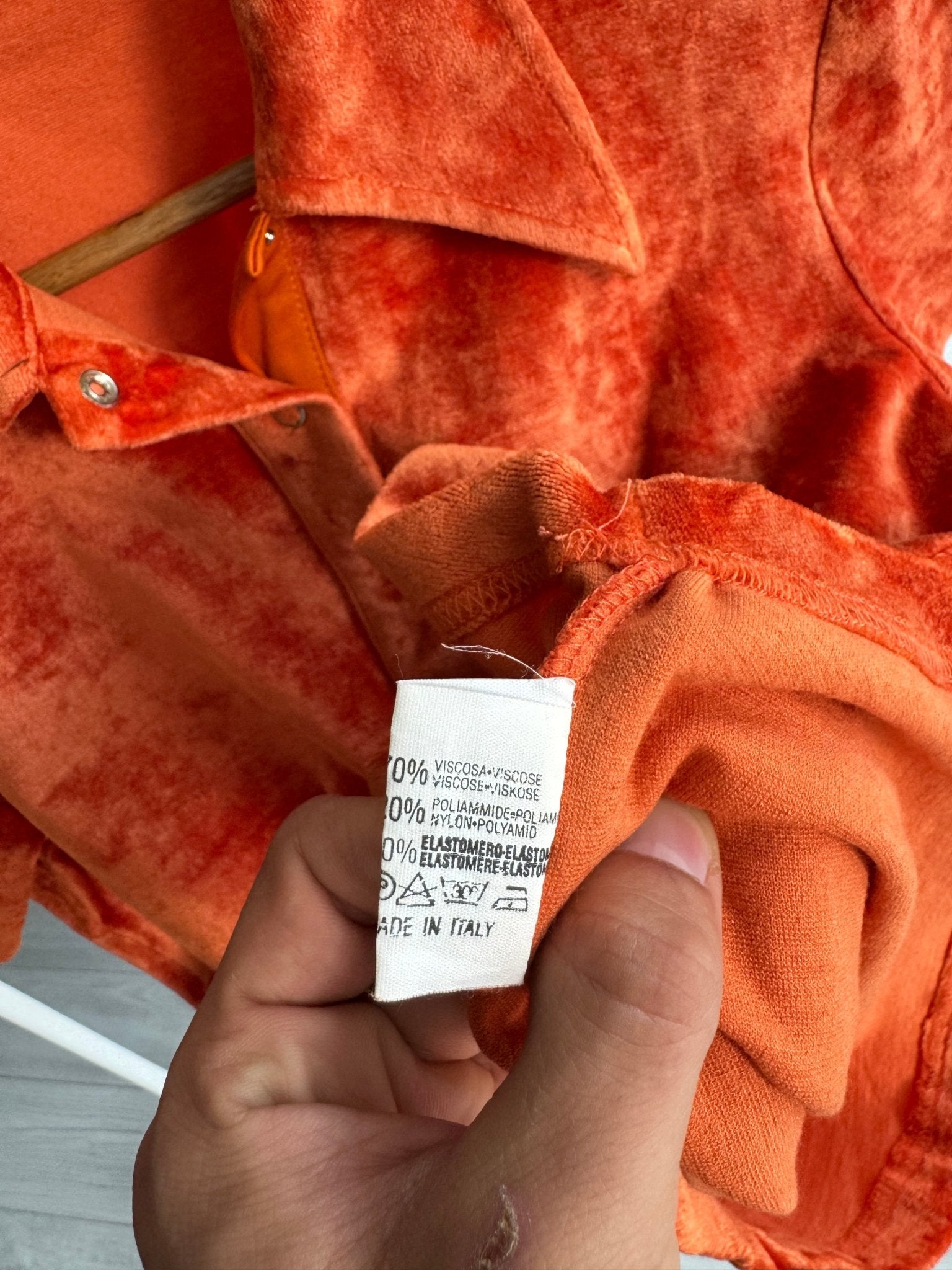 🍊 Top Y2K Miss Sixty Orange Polo Collared – L – Made in Italy - anbracaminte