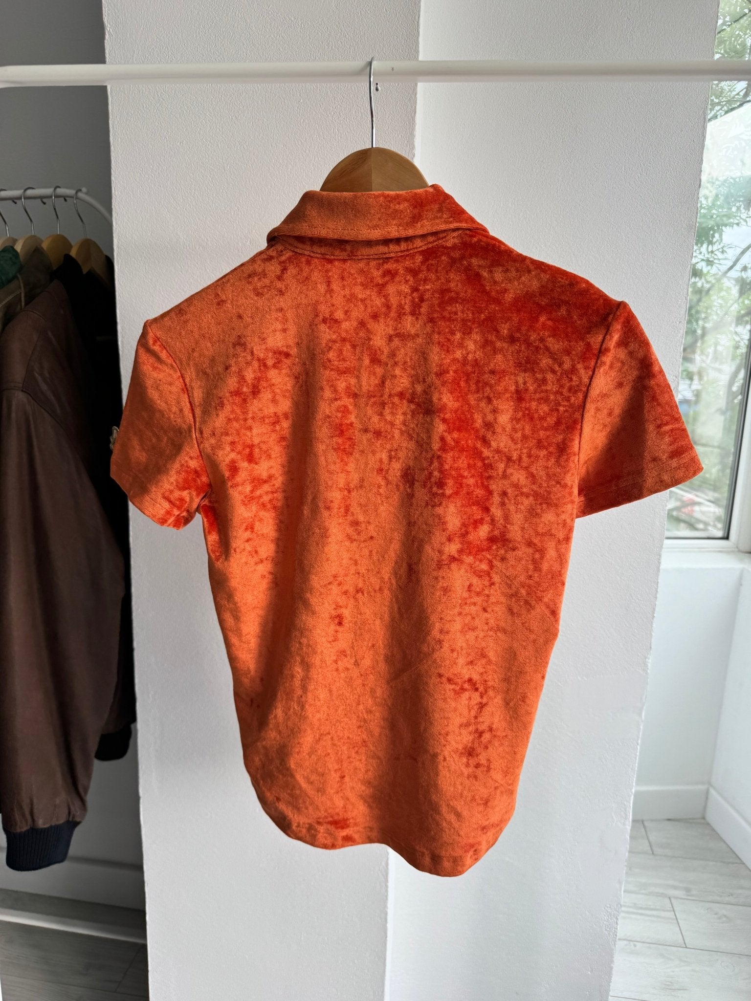 🍊 Top Y2K Miss Sixty Orange Polo Collared – L – Made in Italy - anbracaminte
