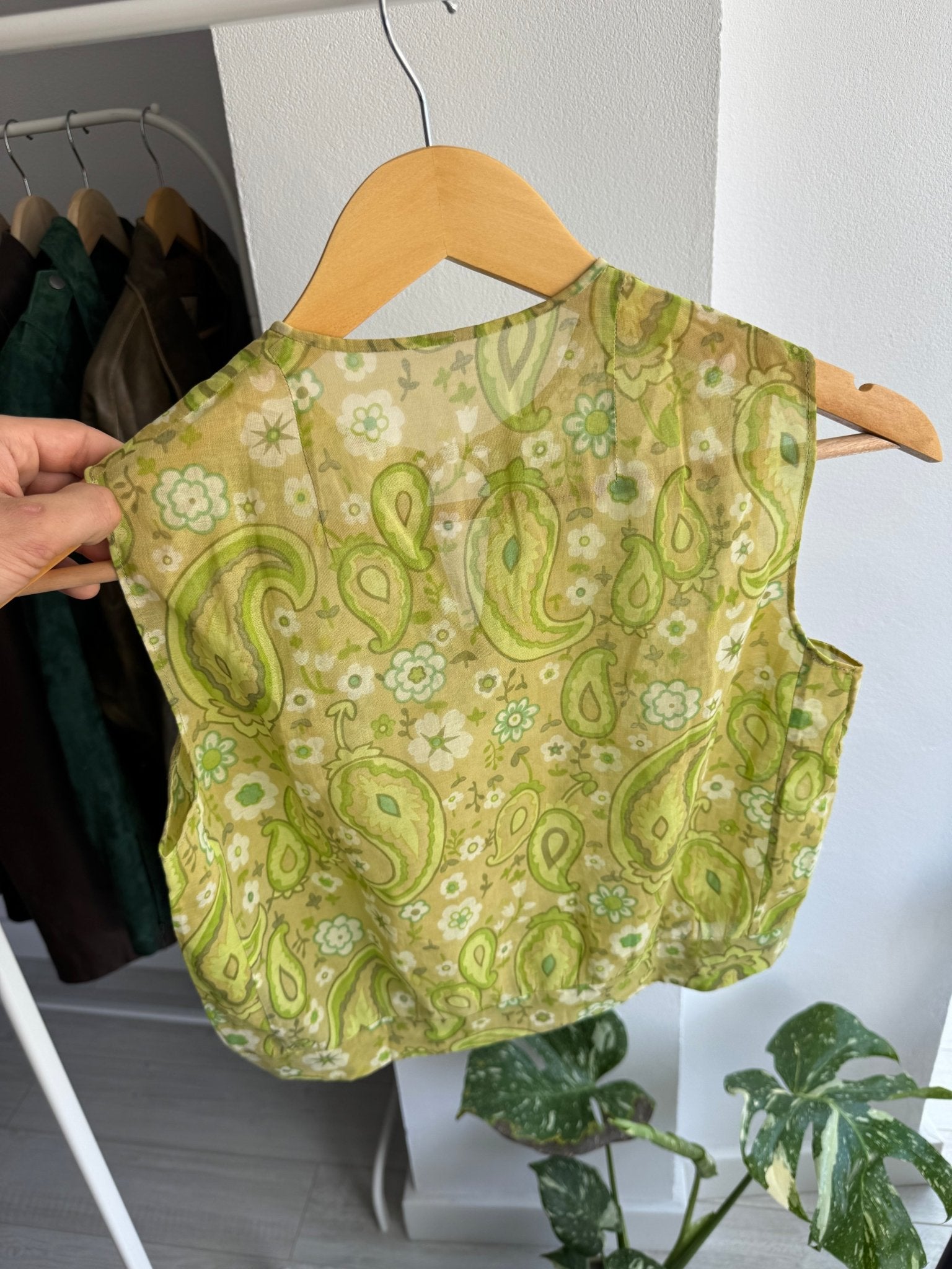 ✨ Top Y2K Paisley Print Mesh – XS/S Damă - anbracaminte