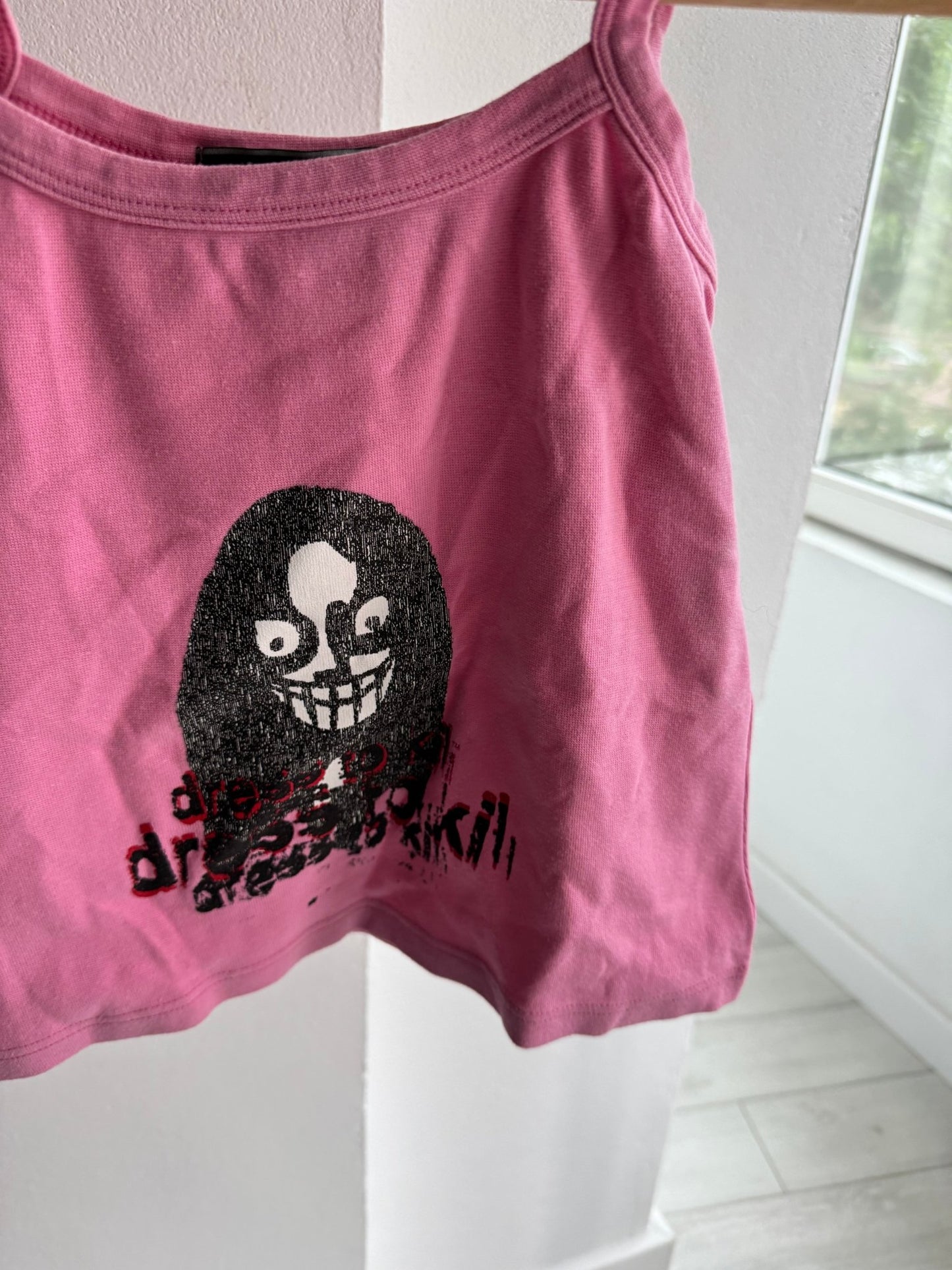 💗 Top Y2K Pink Graphic – S Damă – Made in Italy - anbracaminte