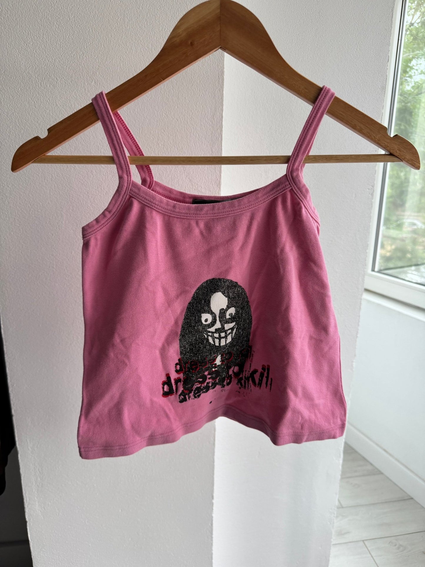 💗 Top Y2K Pink Graphic – S Damă – Made in Italy - anbracaminte