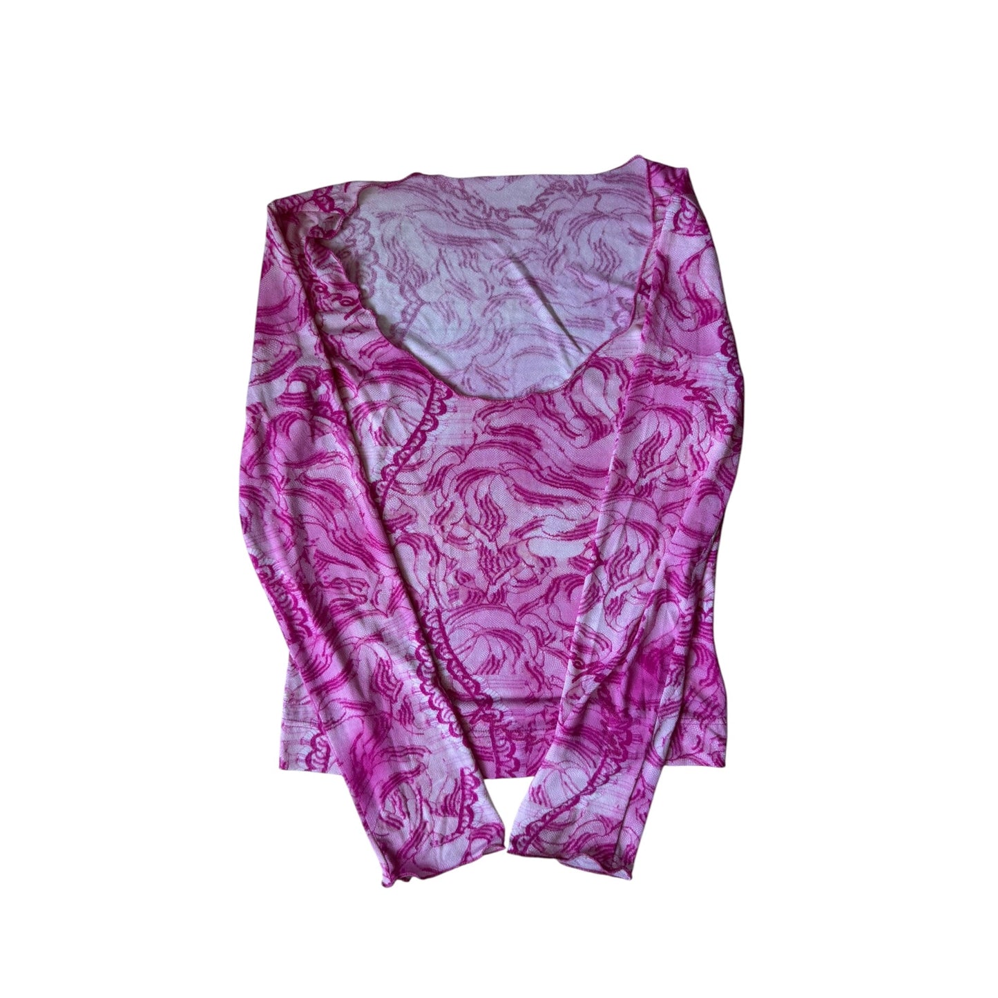 ✨ Top Y2K Pink Mesh – EU 36 (S Damă) – Made in Italy - anbracaminte