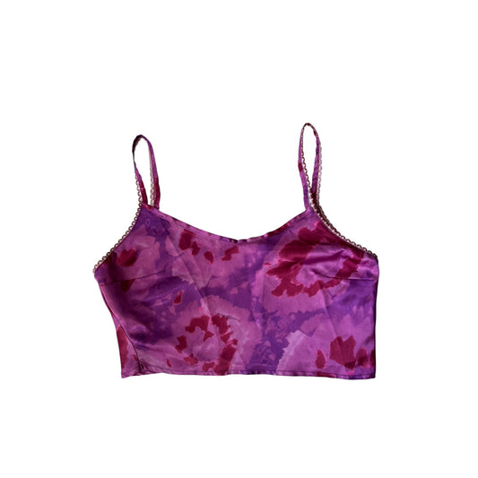 🟣 Top Y2K Printed Crop – EU 34 (XS) – Made in Italy - anbracaminte