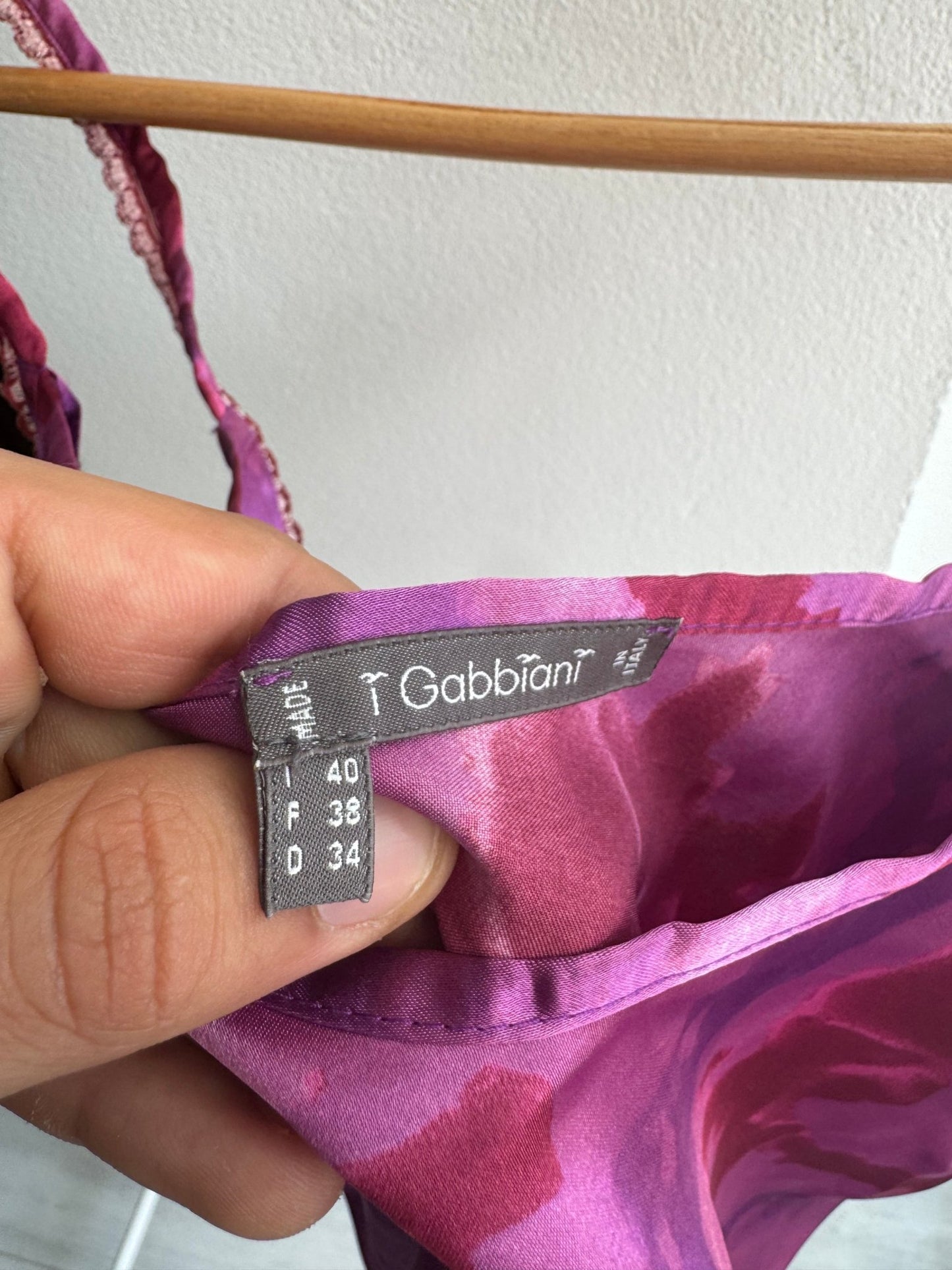 🟣 Top Y2K Printed Crop – EU 34 (XS) – Made in Italy - anbracaminte