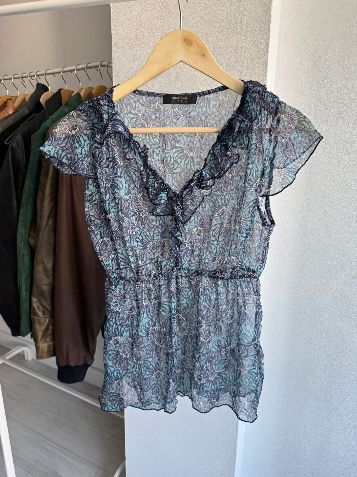 🌊 Top Y2K Printed Mesh – IT 44 (M Damă) - anbracaminte